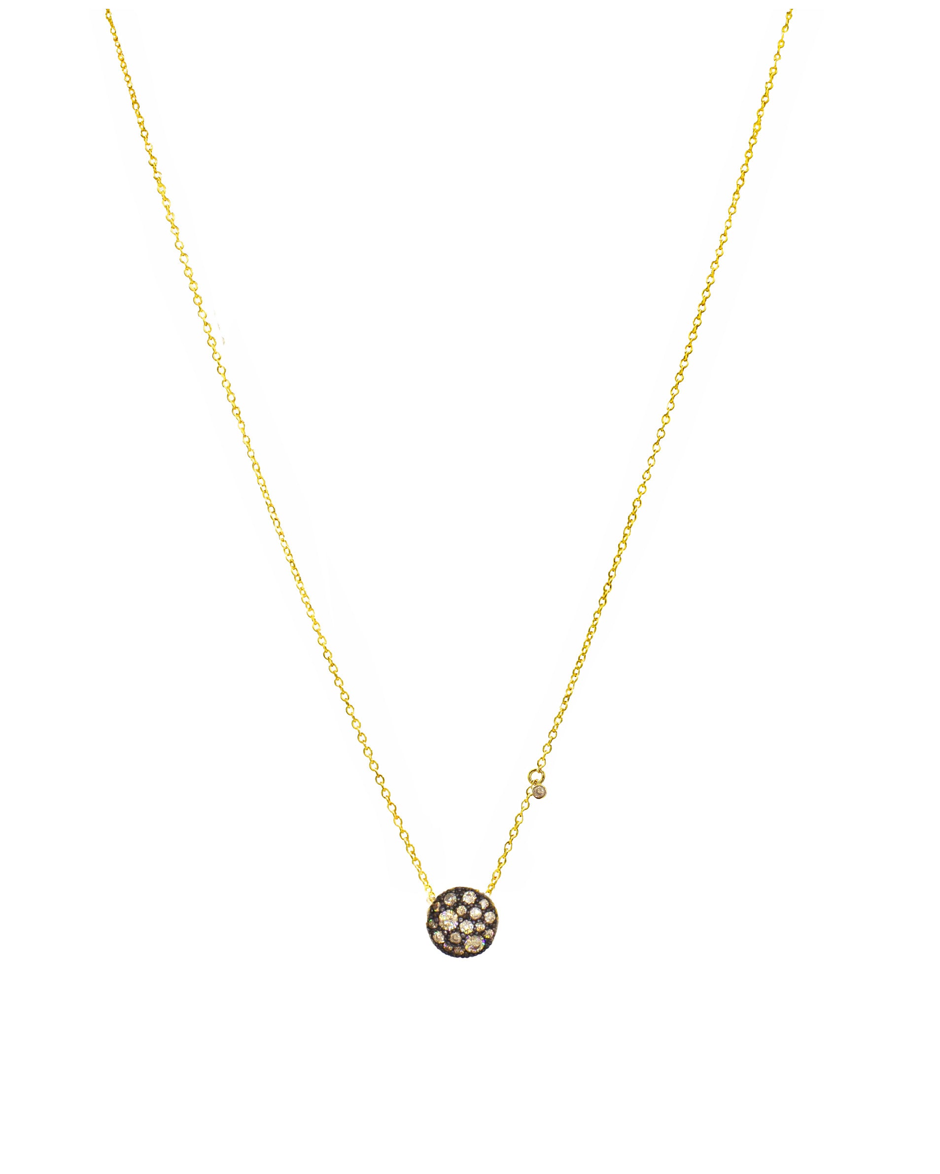 Collana Tondo Sassolino D'Amare Champagne ag925 dorato cm45