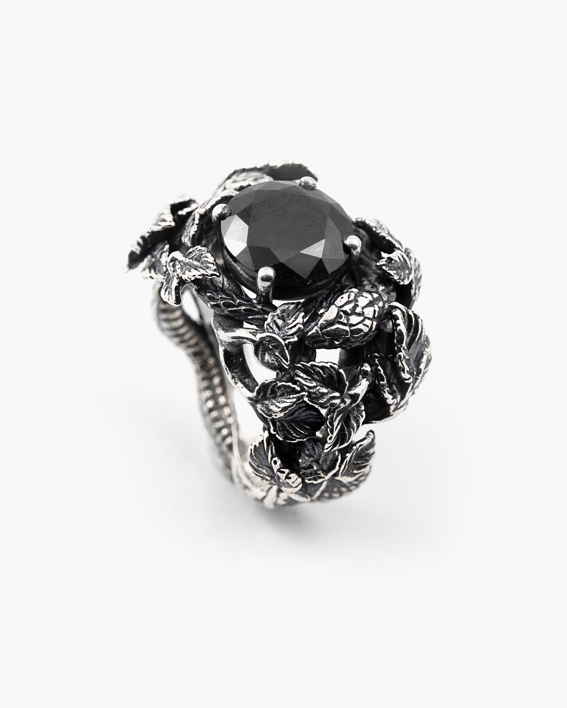 ANELLO EDEN SOLITARIO CON ZIRCONIA CUBICA NERA / A