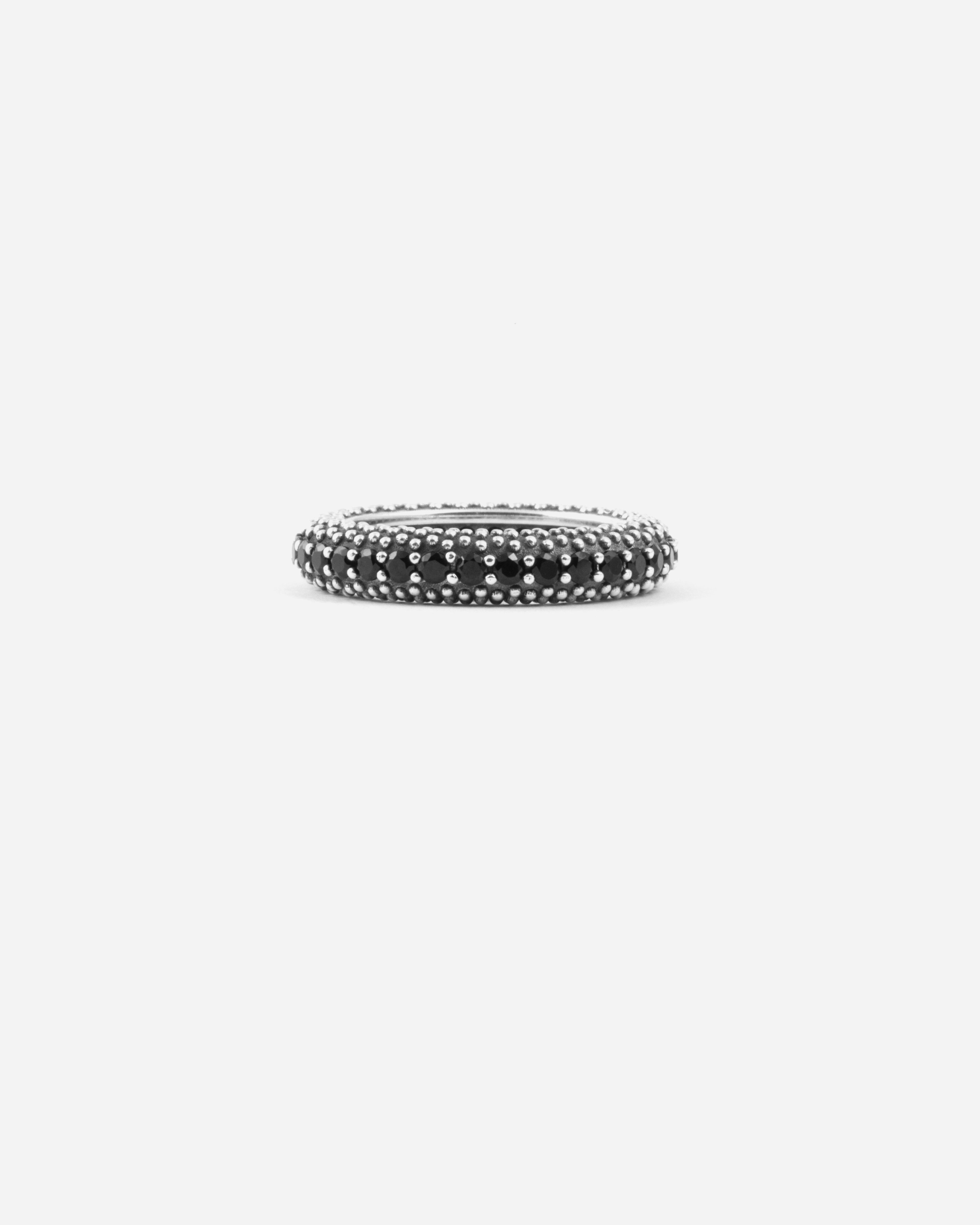 FEDINA PUNTINATA ZIRCONI NERI 2 MM / ARGENTO BRUNI