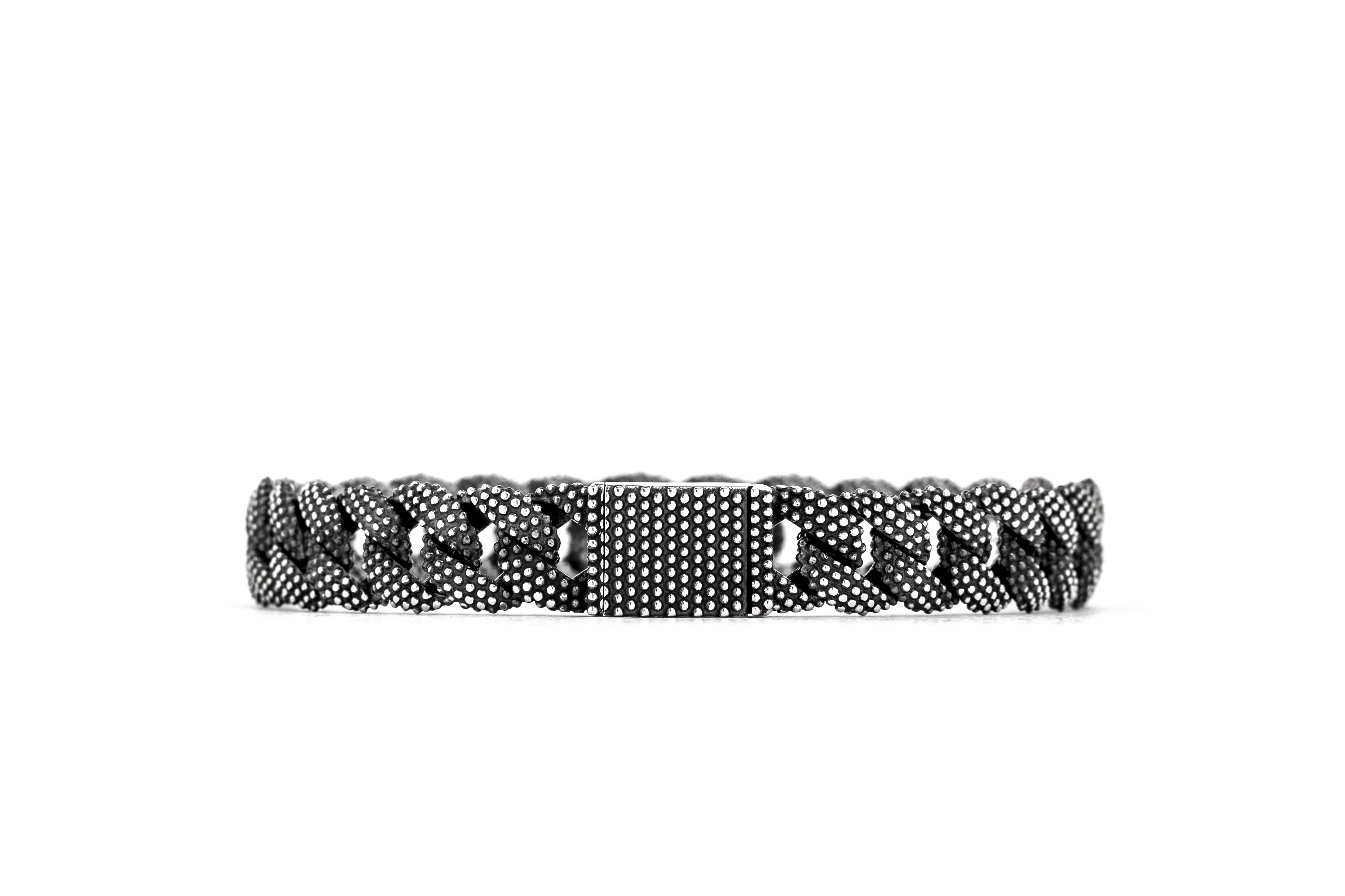 BRACCIALE GRUMETTA PICCOLA PUNTINATA / ARGENTO BRU