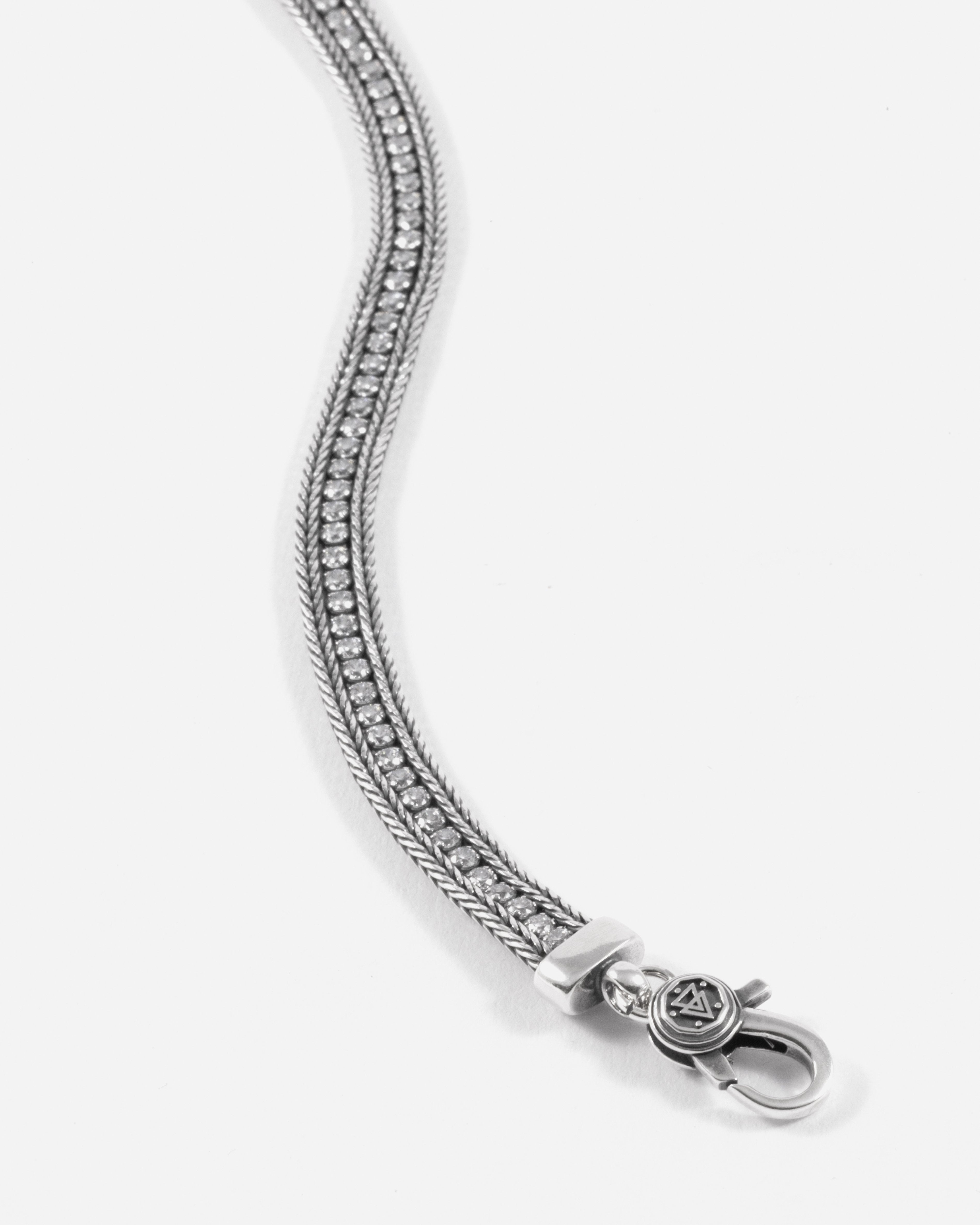 BRACCIALE TENNIS WHITE FOXTAIL / ARGENTO BRUNITO L