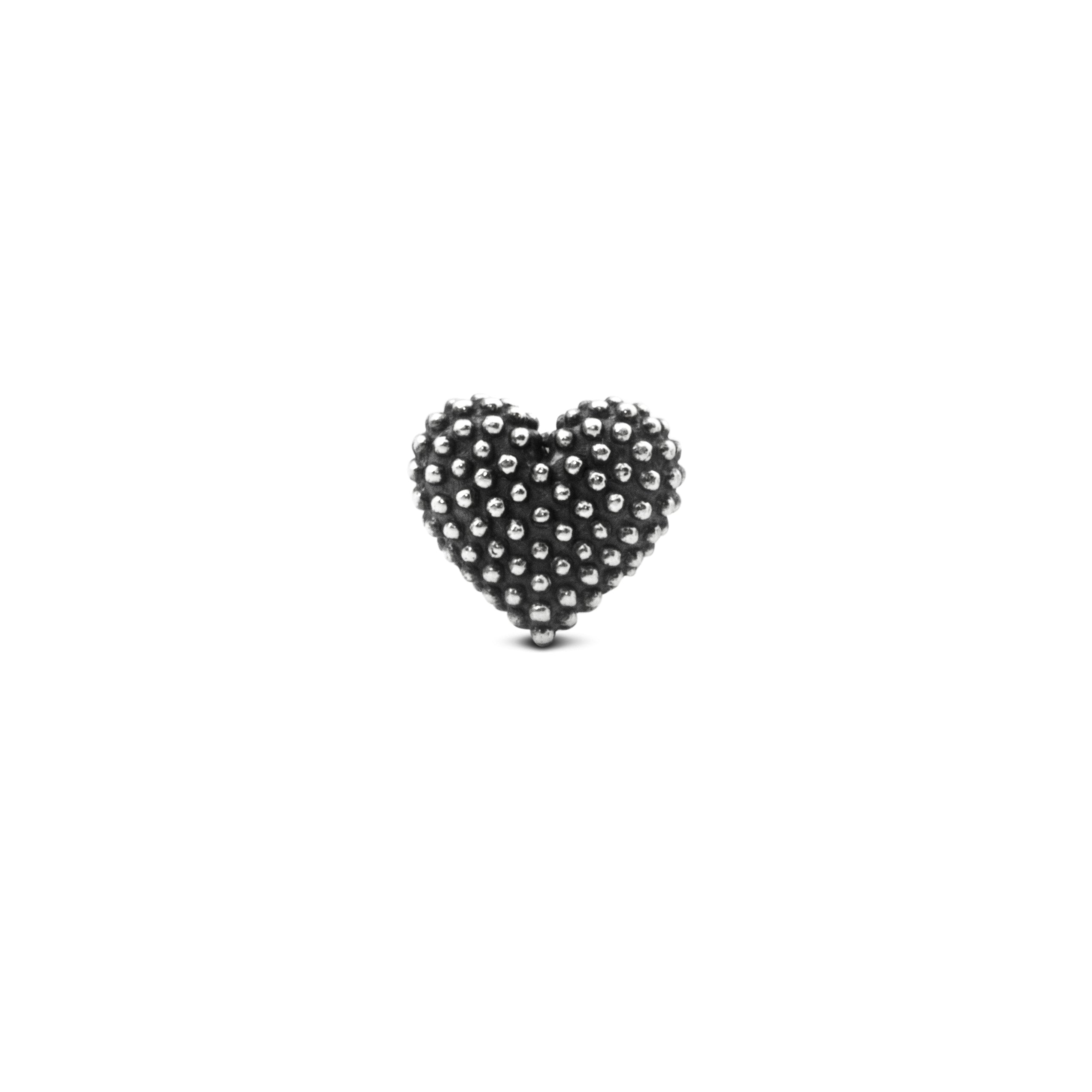 ORECCHINO SINGOLO LOBO CUORE PUNTINATO / ARGENTO B