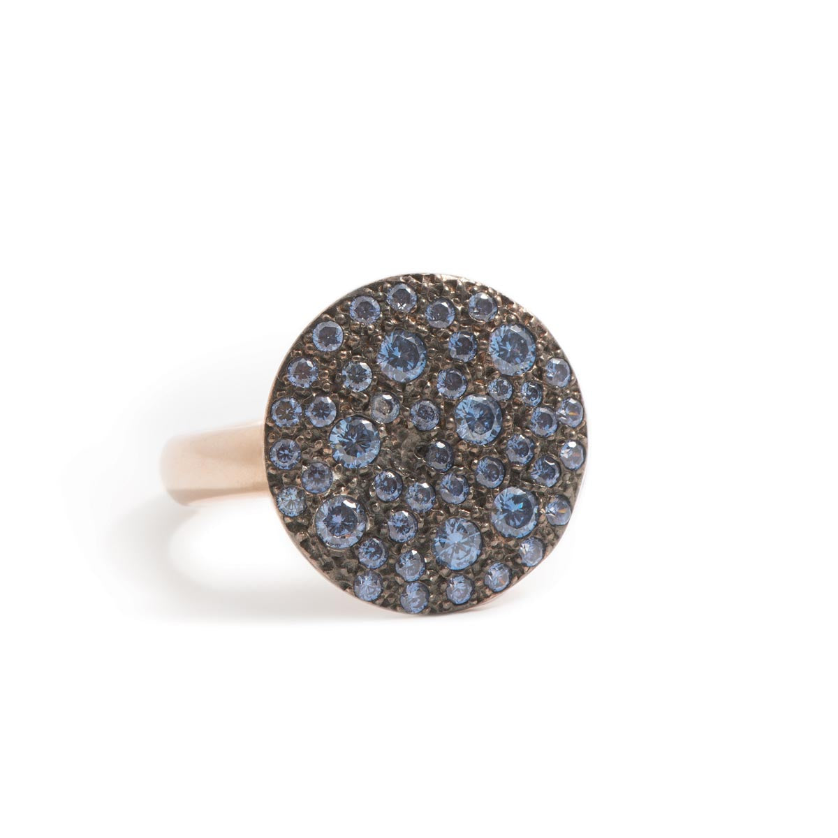 Anello Tondo Medio Tanzanite ag925 rosè