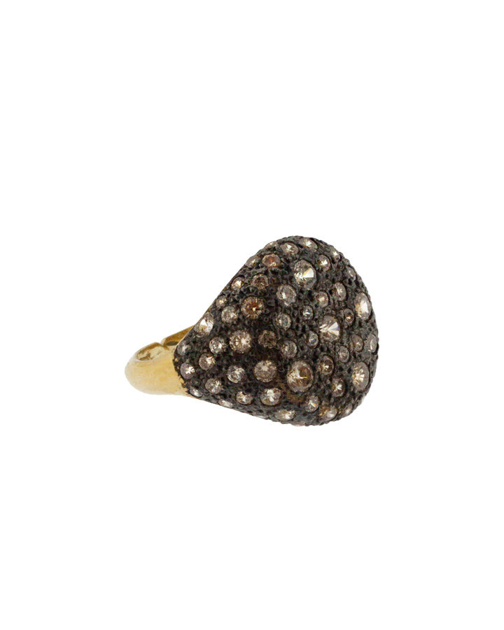 Anello Scudo Champagne ag925 dorato