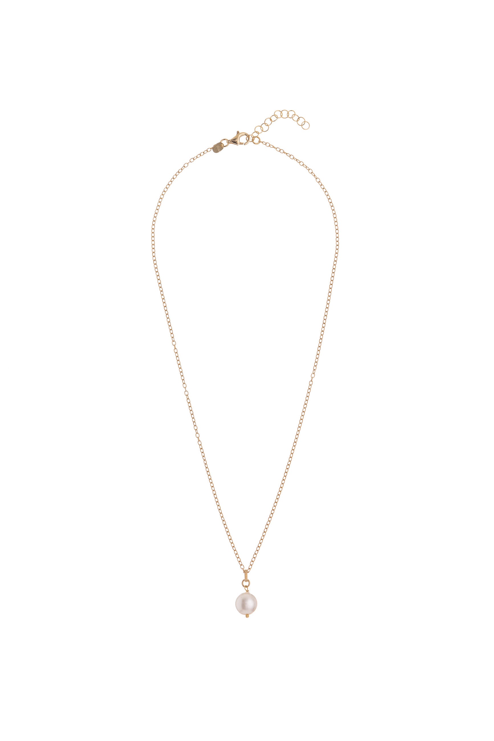 Collana con perla piatta