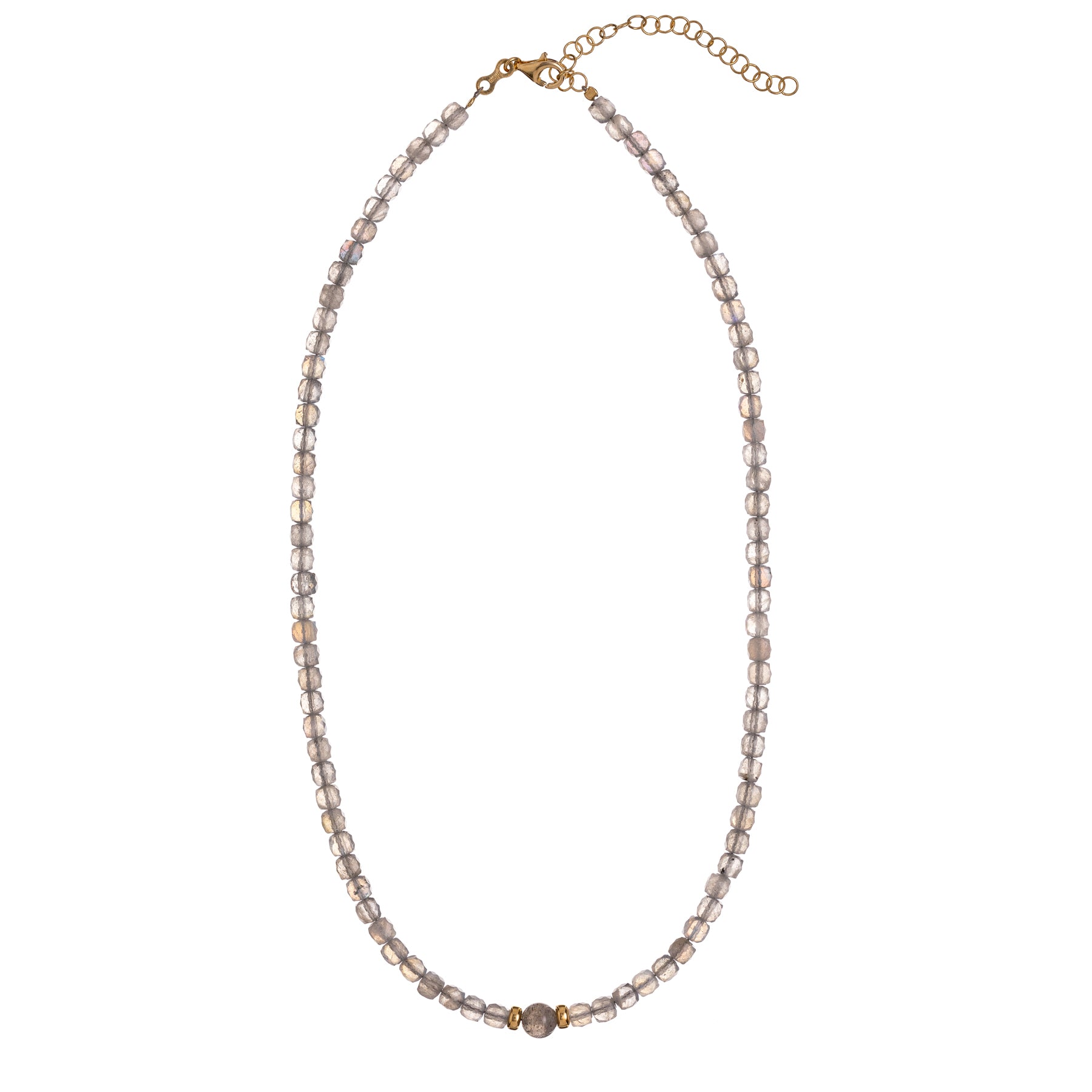 Collana con morganite cubo e 1 tonda centrale