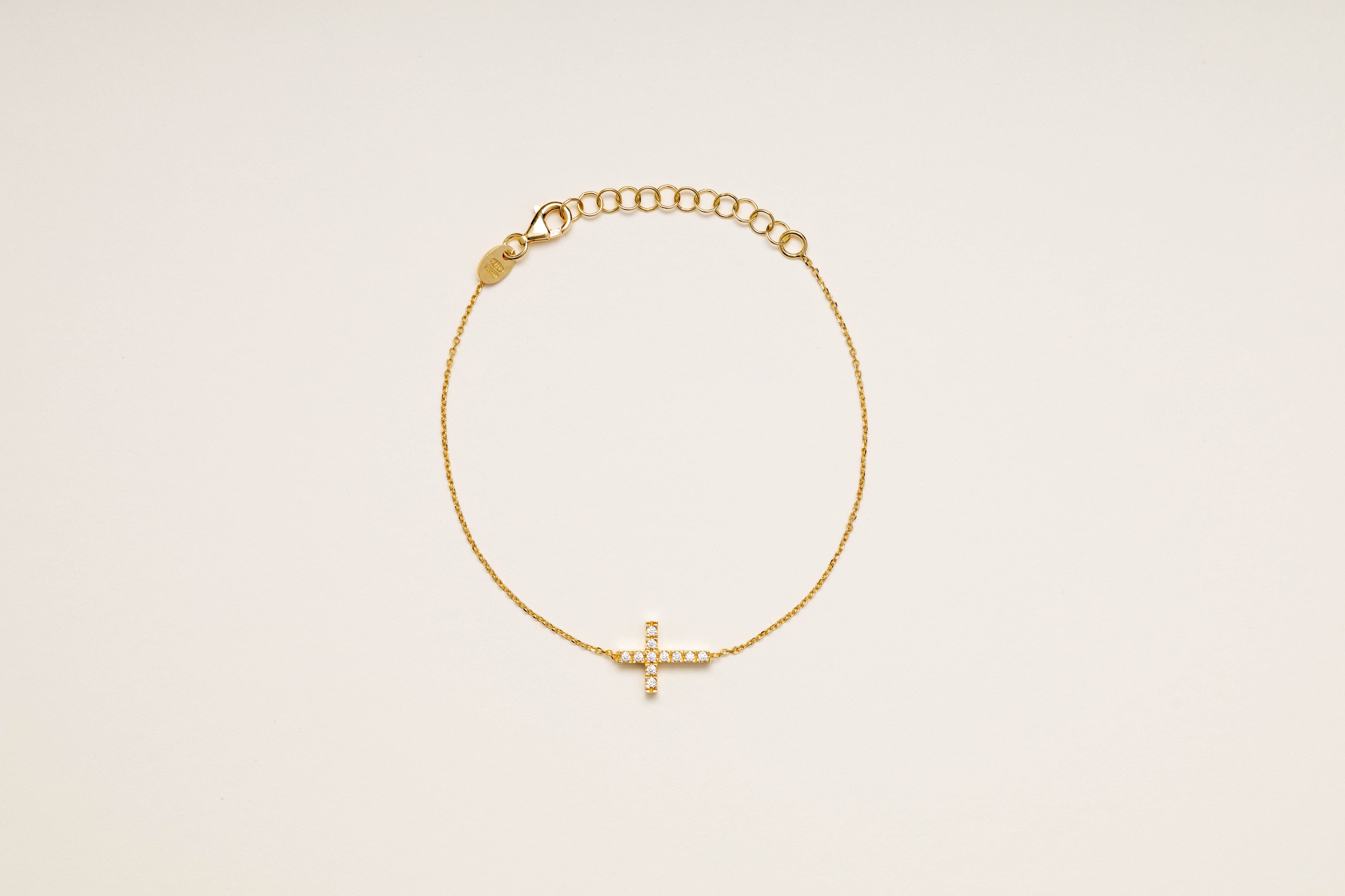 Bracciale croce zirc.