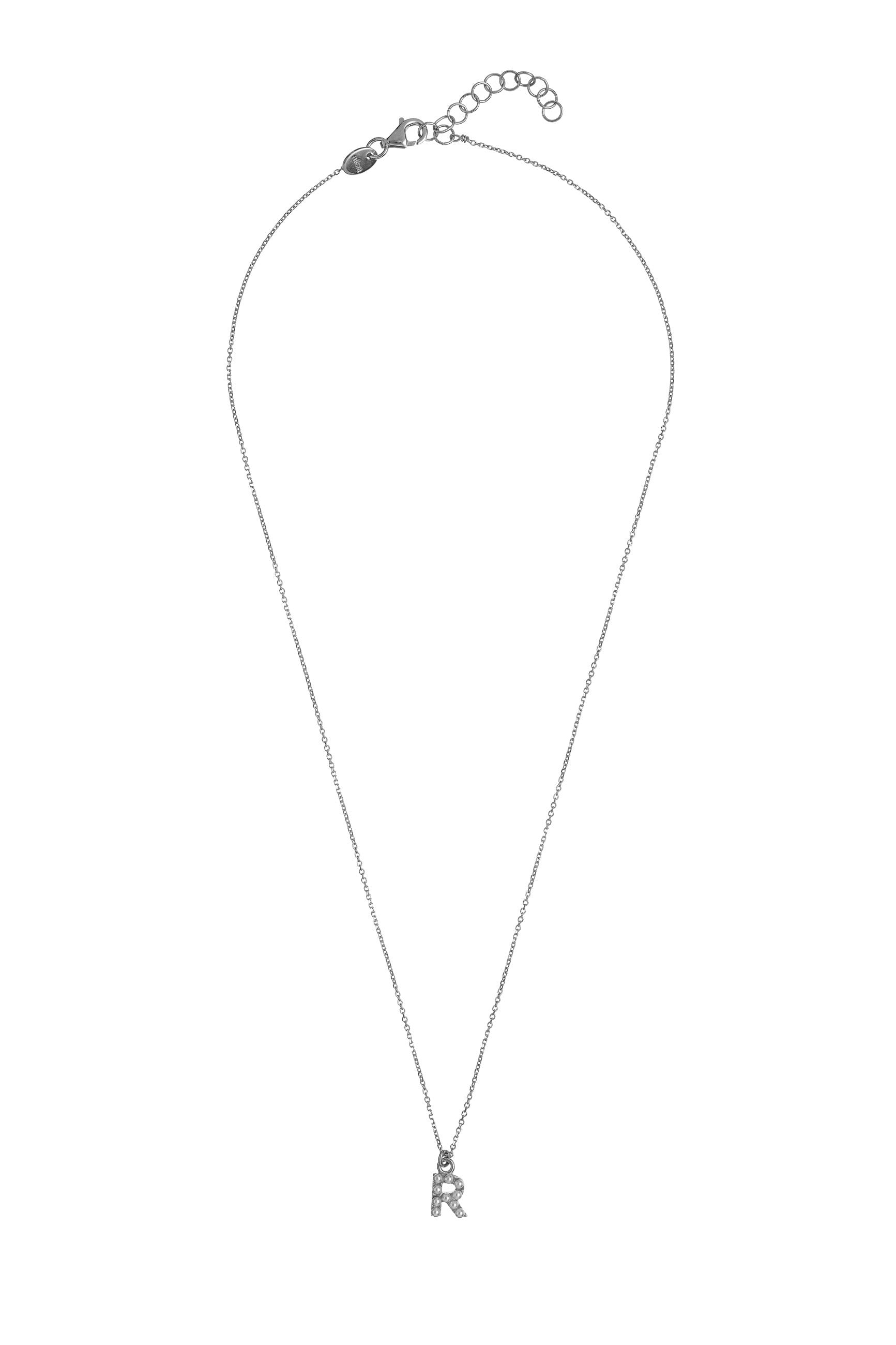 Collana pend. lettera con perle
