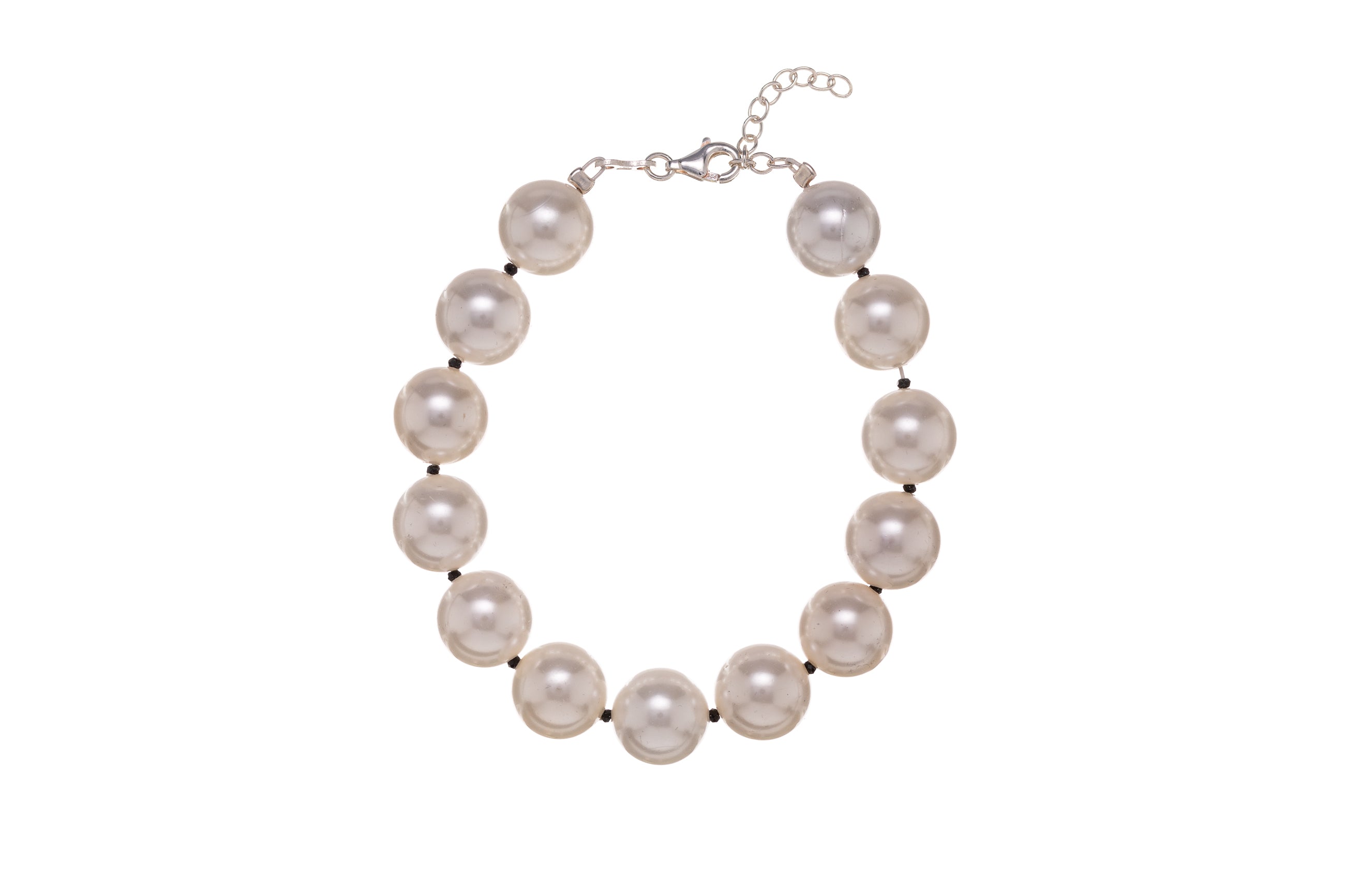 Bracciale perle mop 12mm e spinello