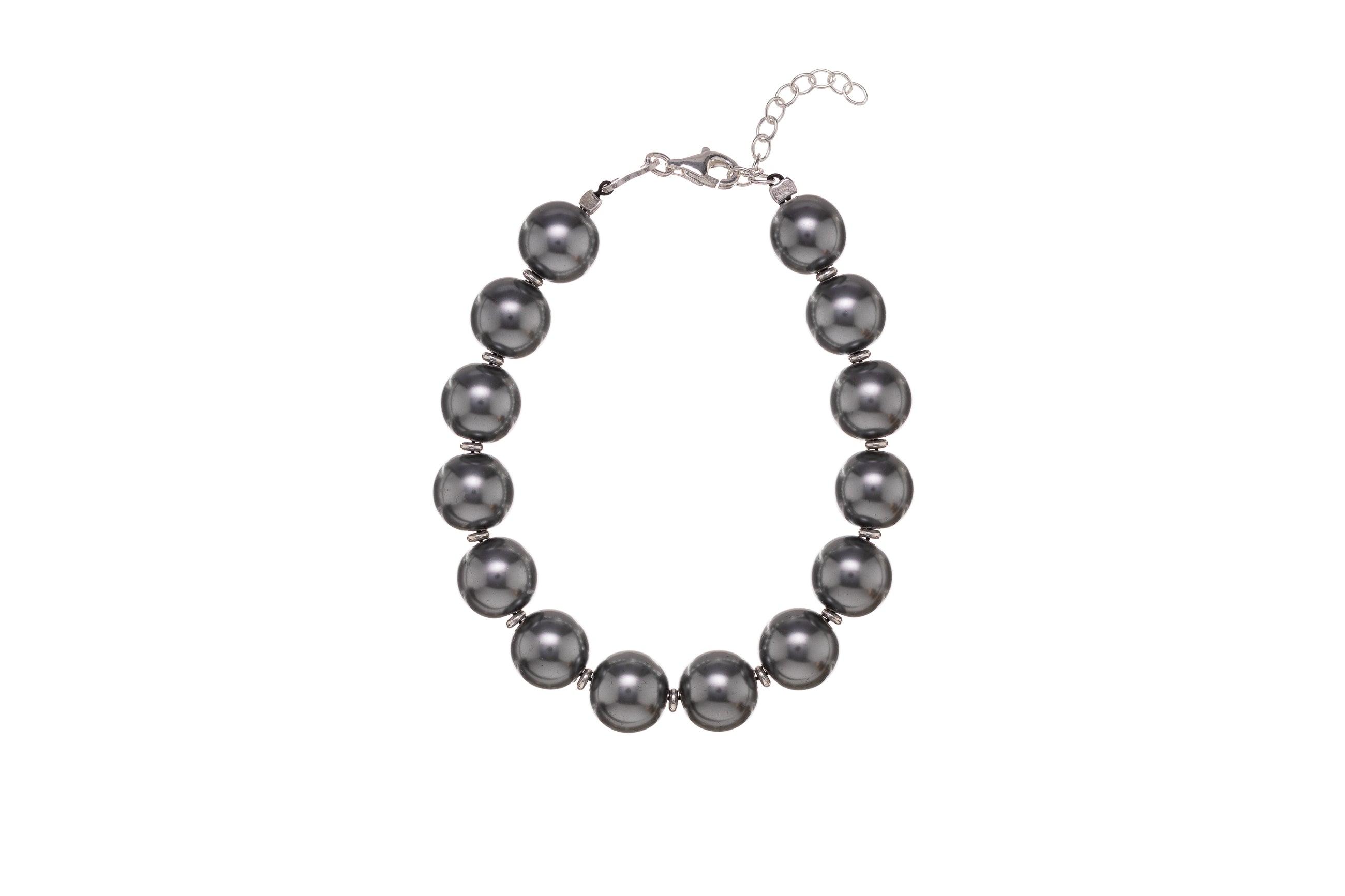 Bracciale perle di vetro 10mm e rondelle