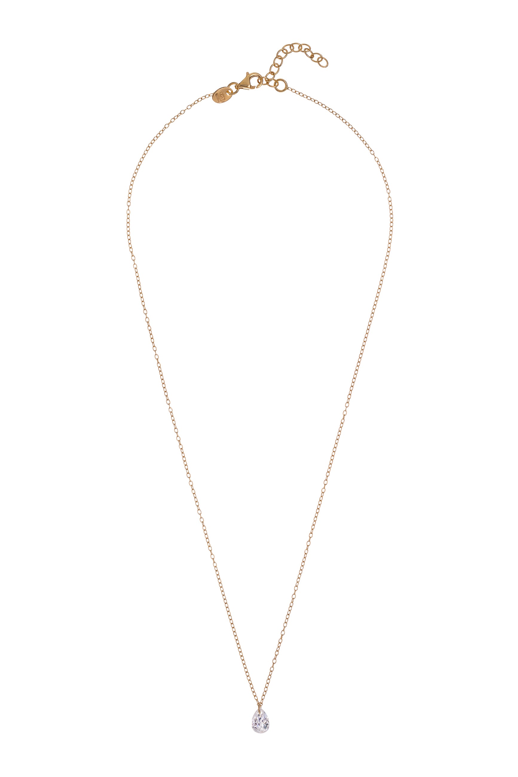 Collana zircone goccia pendente 38+3 cm