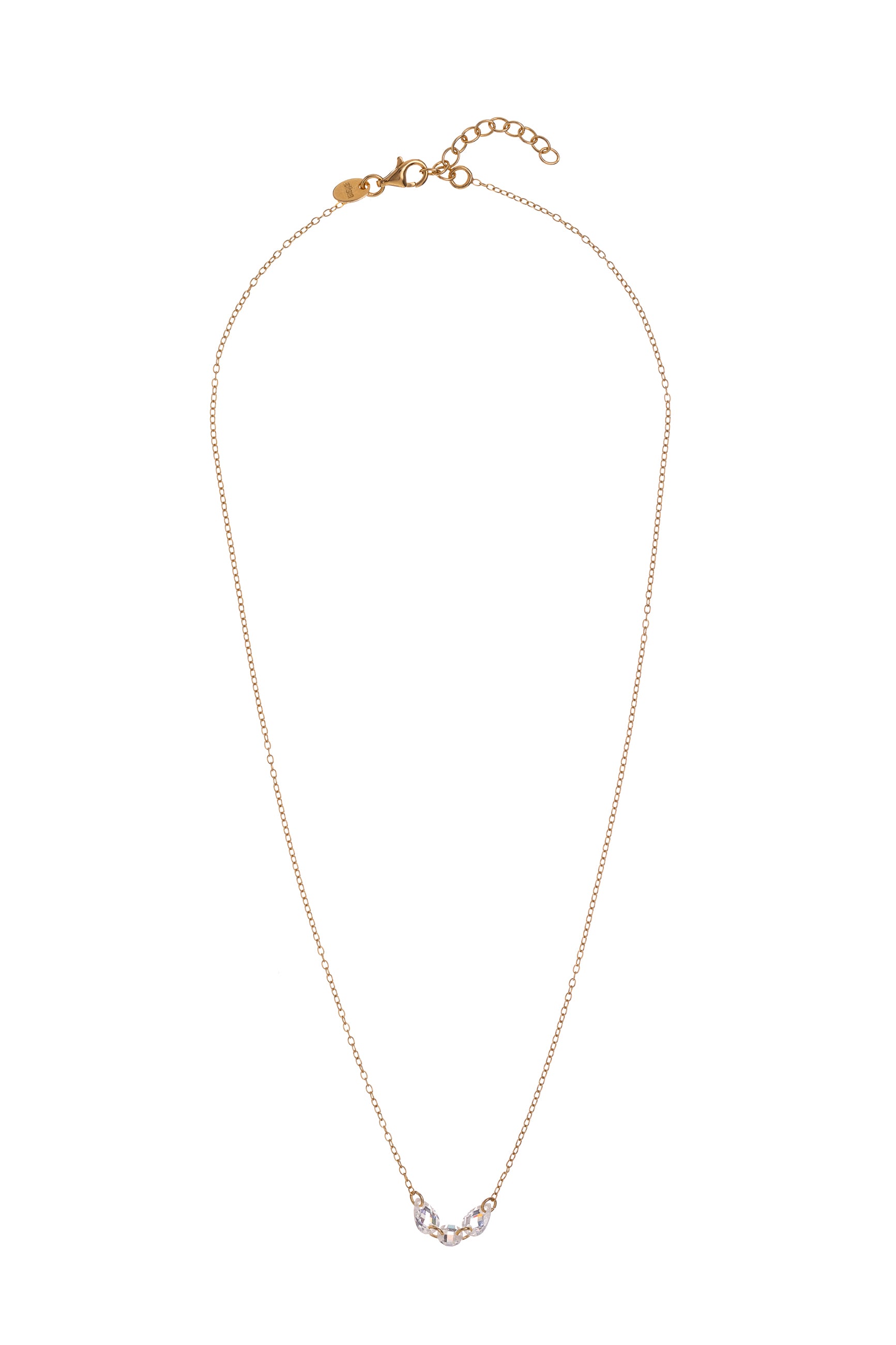 Collana zirconi goccia e tondo centrali 38+3 cm