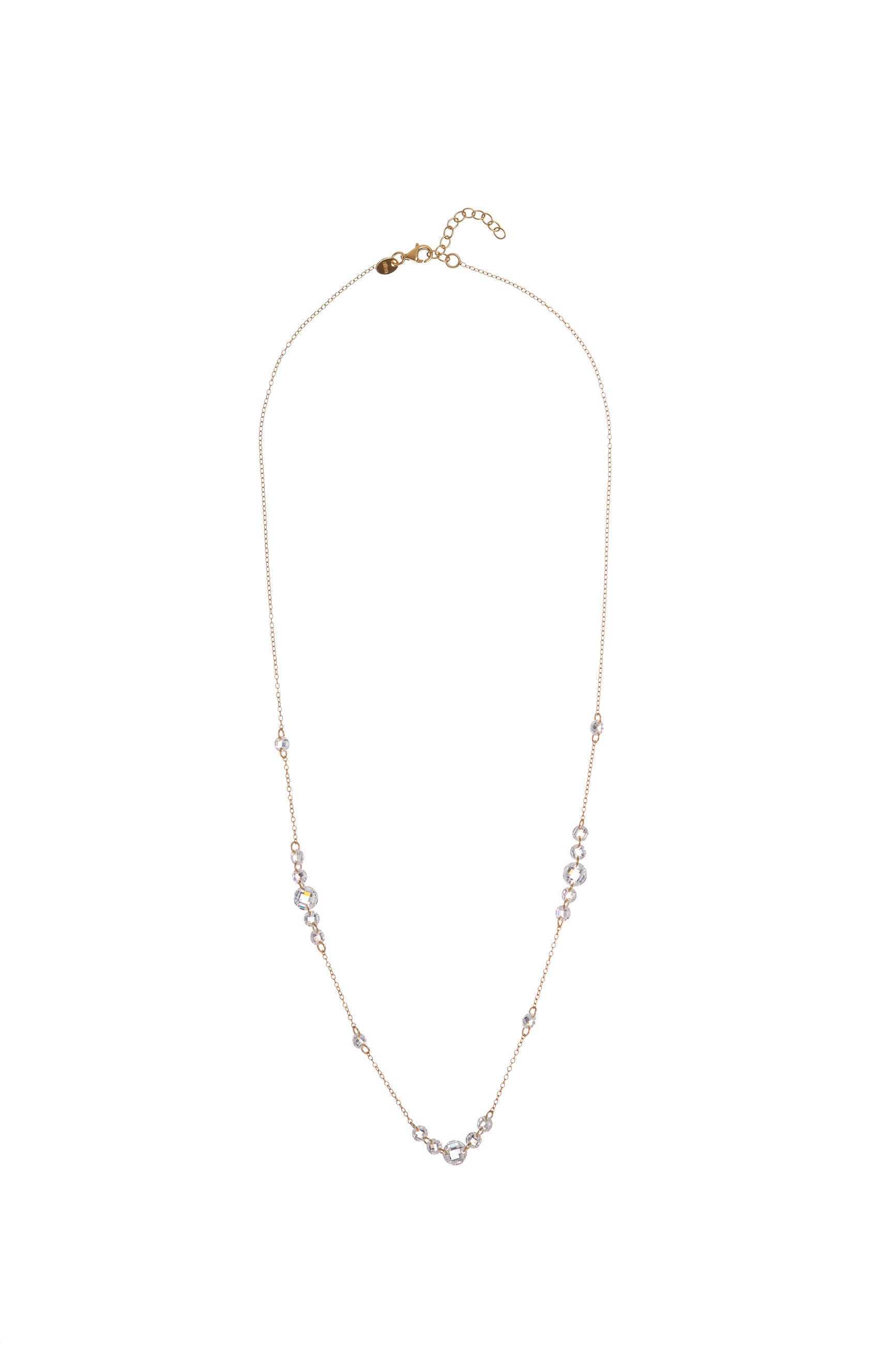 Collana zirconi tondi 50+3 cm
