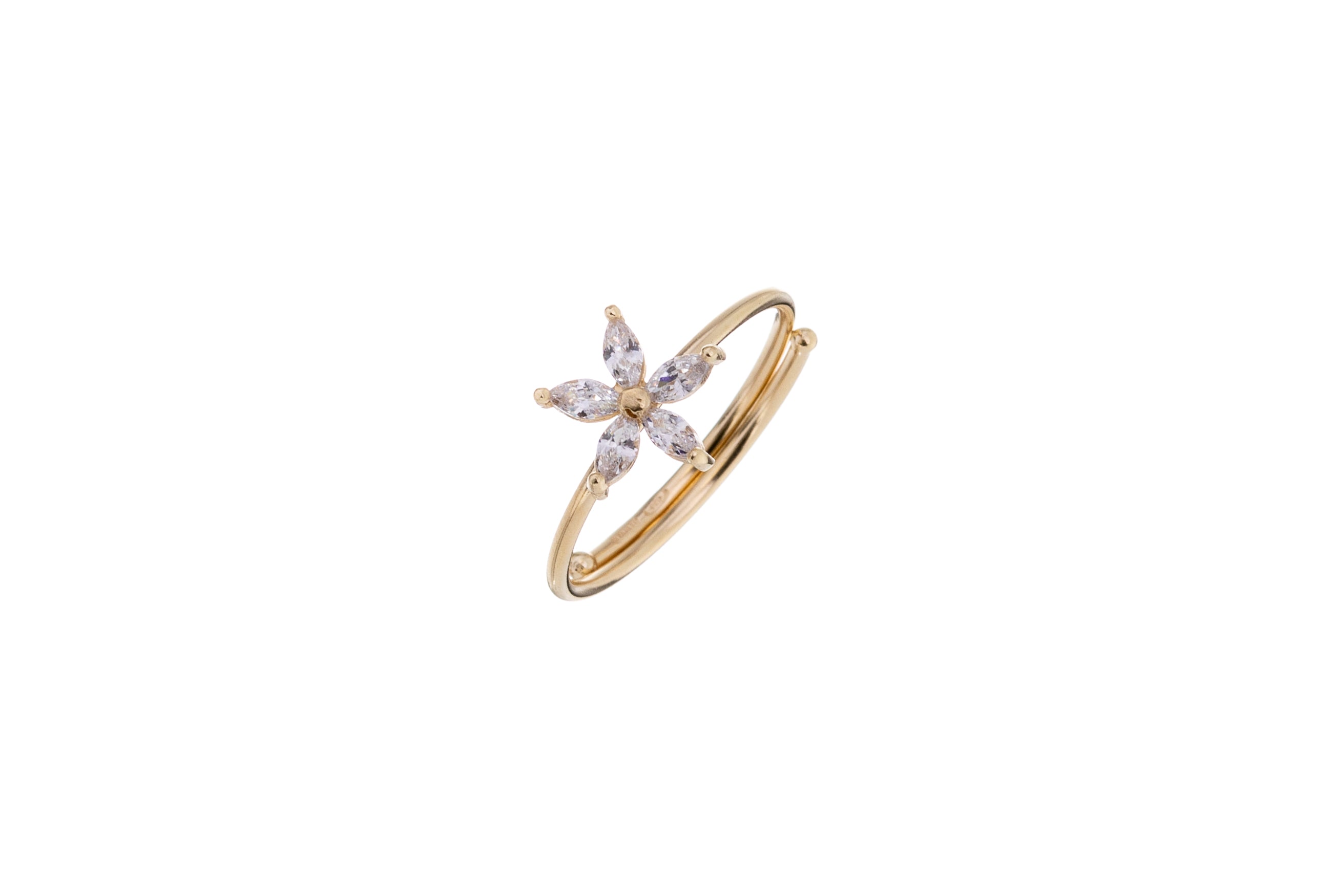 Anello regolabile fiore zircone