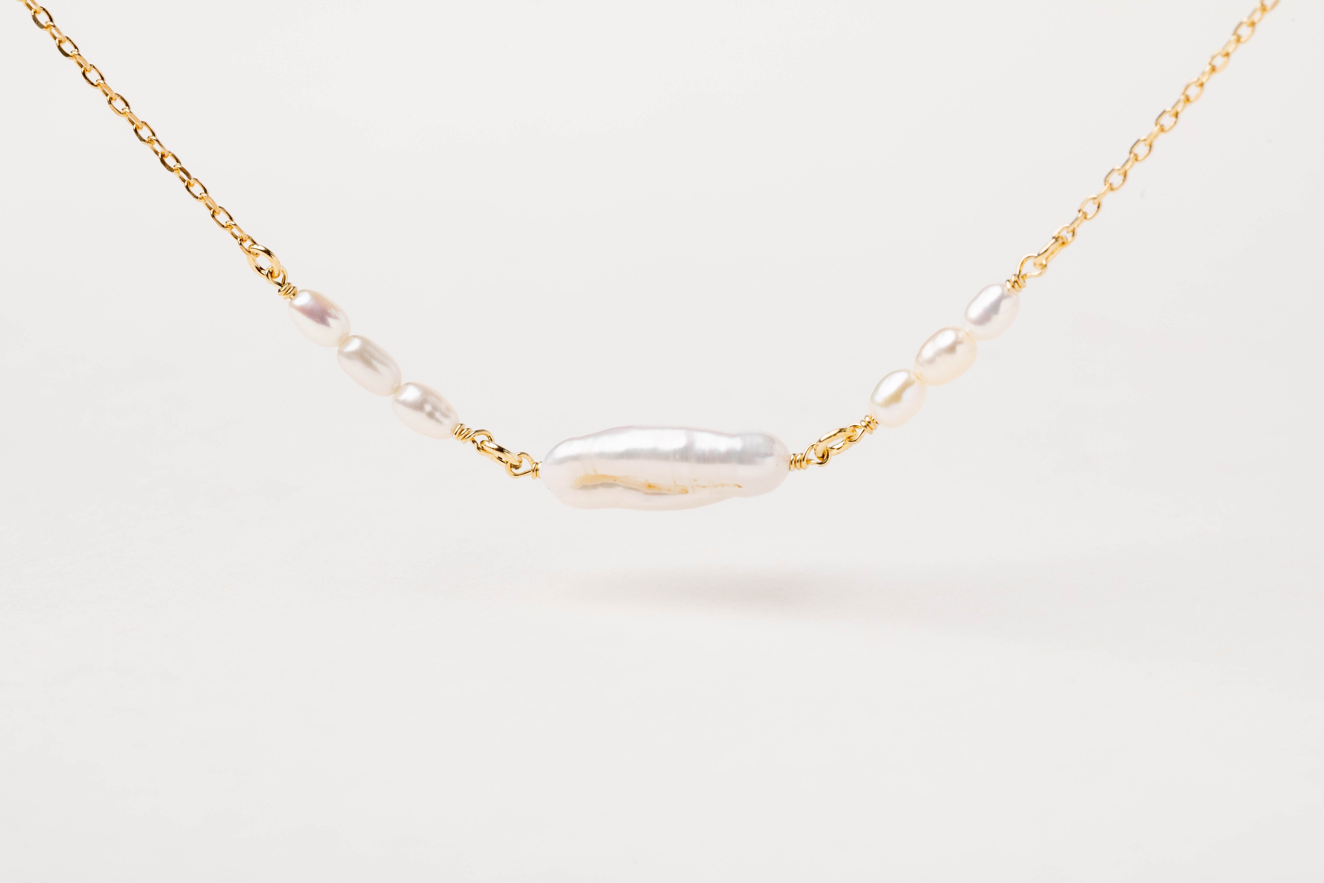 Collana perla keshi 40+4CM