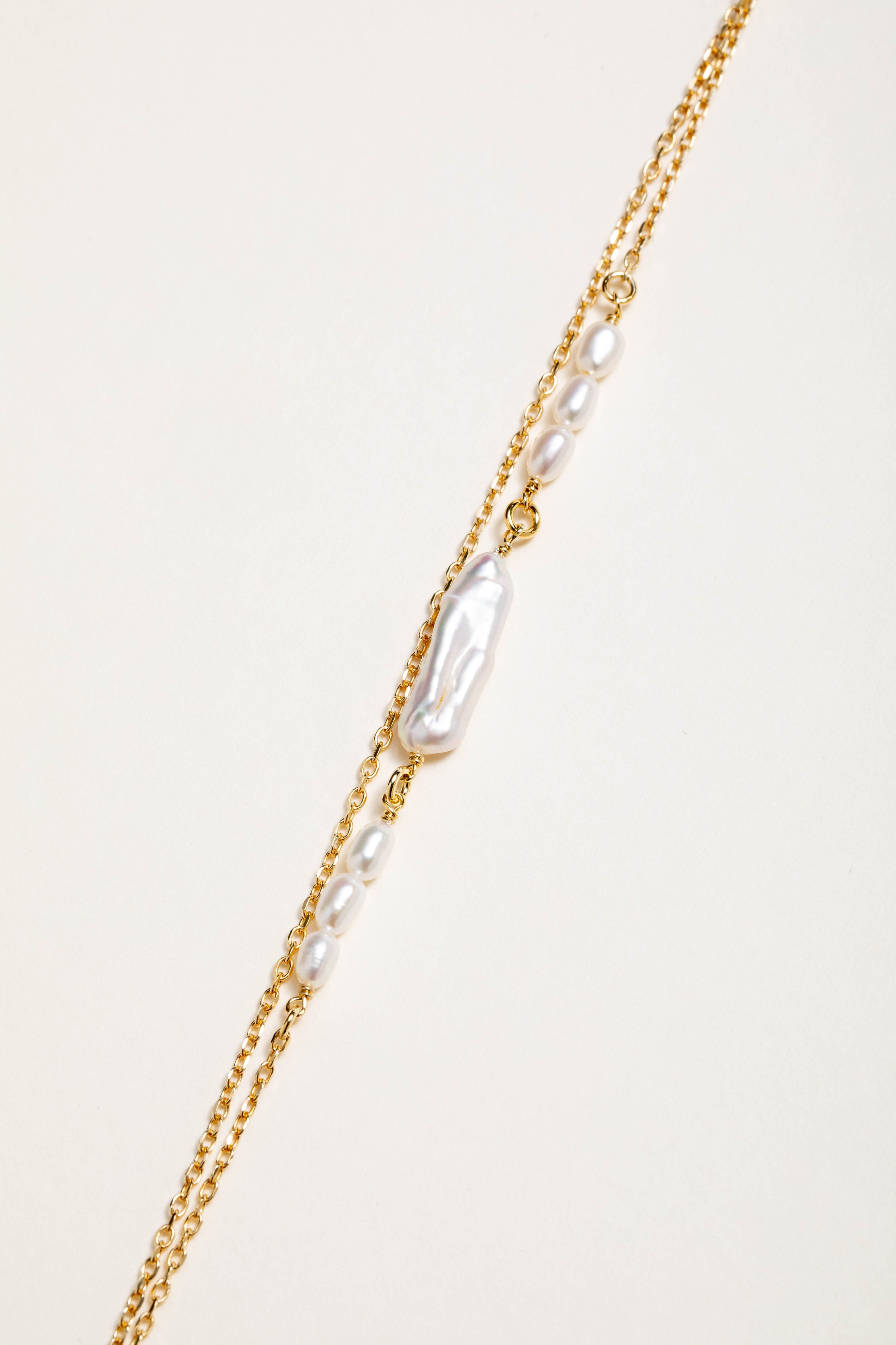 Bracciale doppio perla keshi