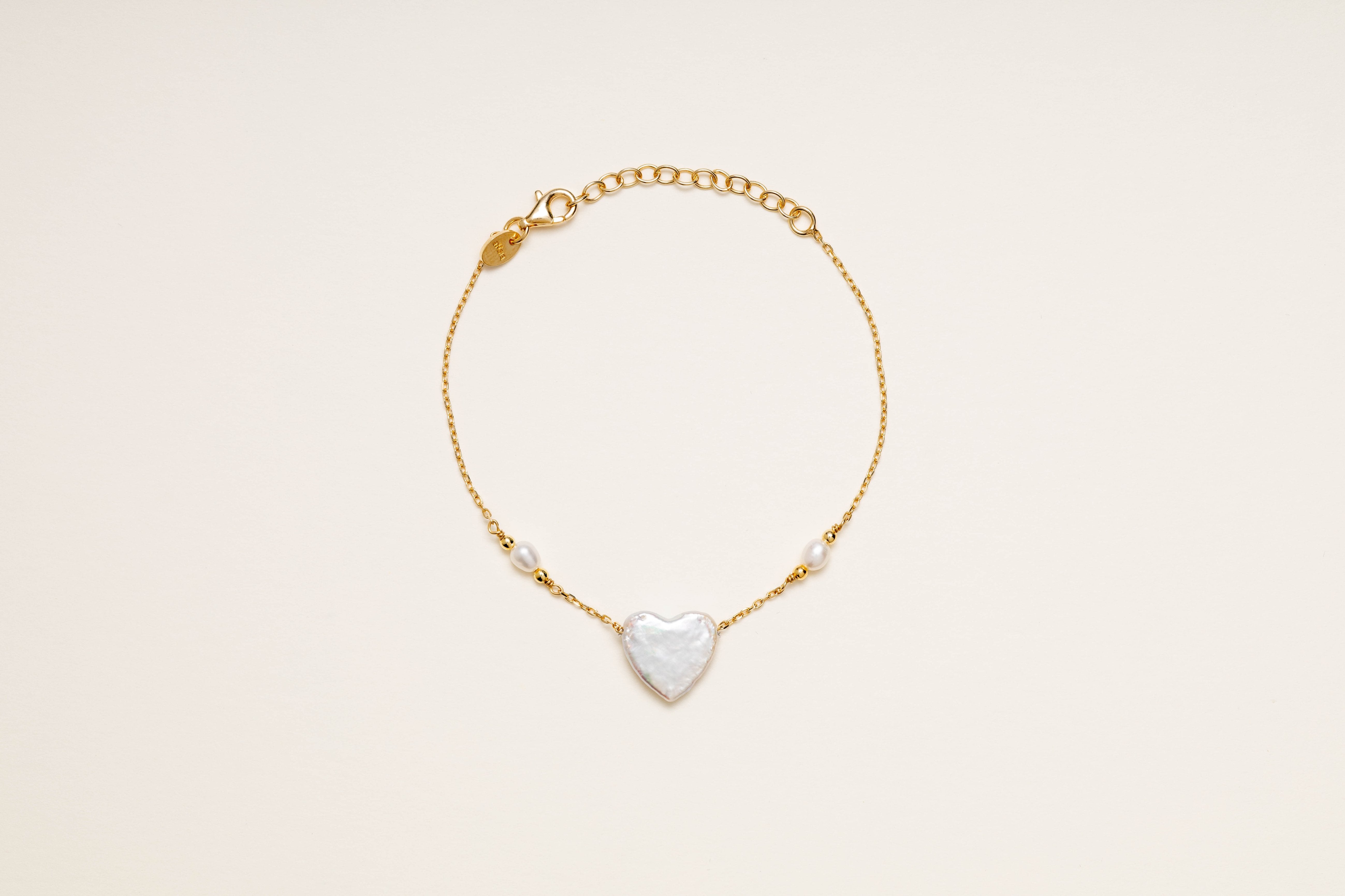 Bracciale con perla cuore