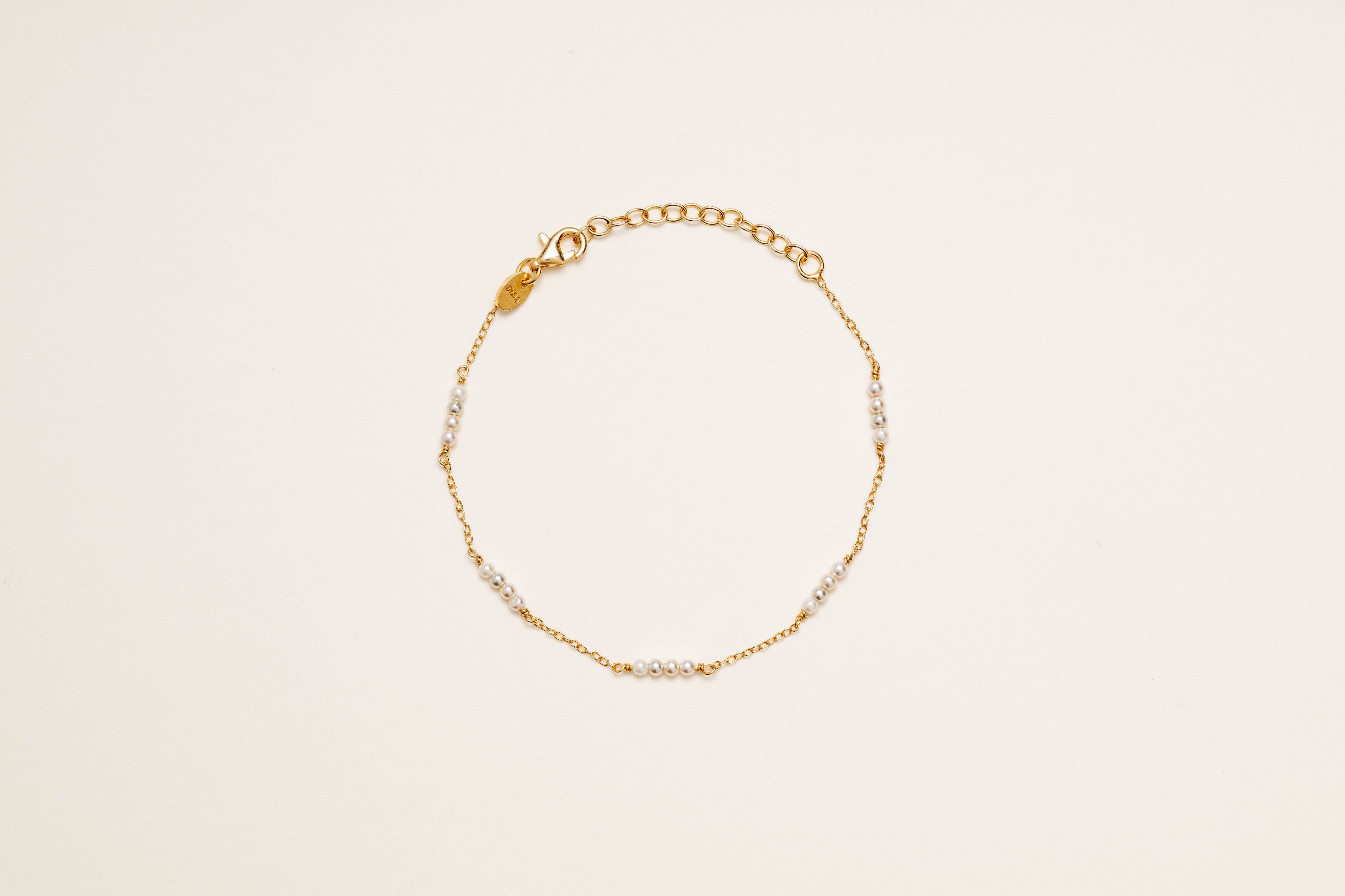 Bracciale catena perle mini alternate