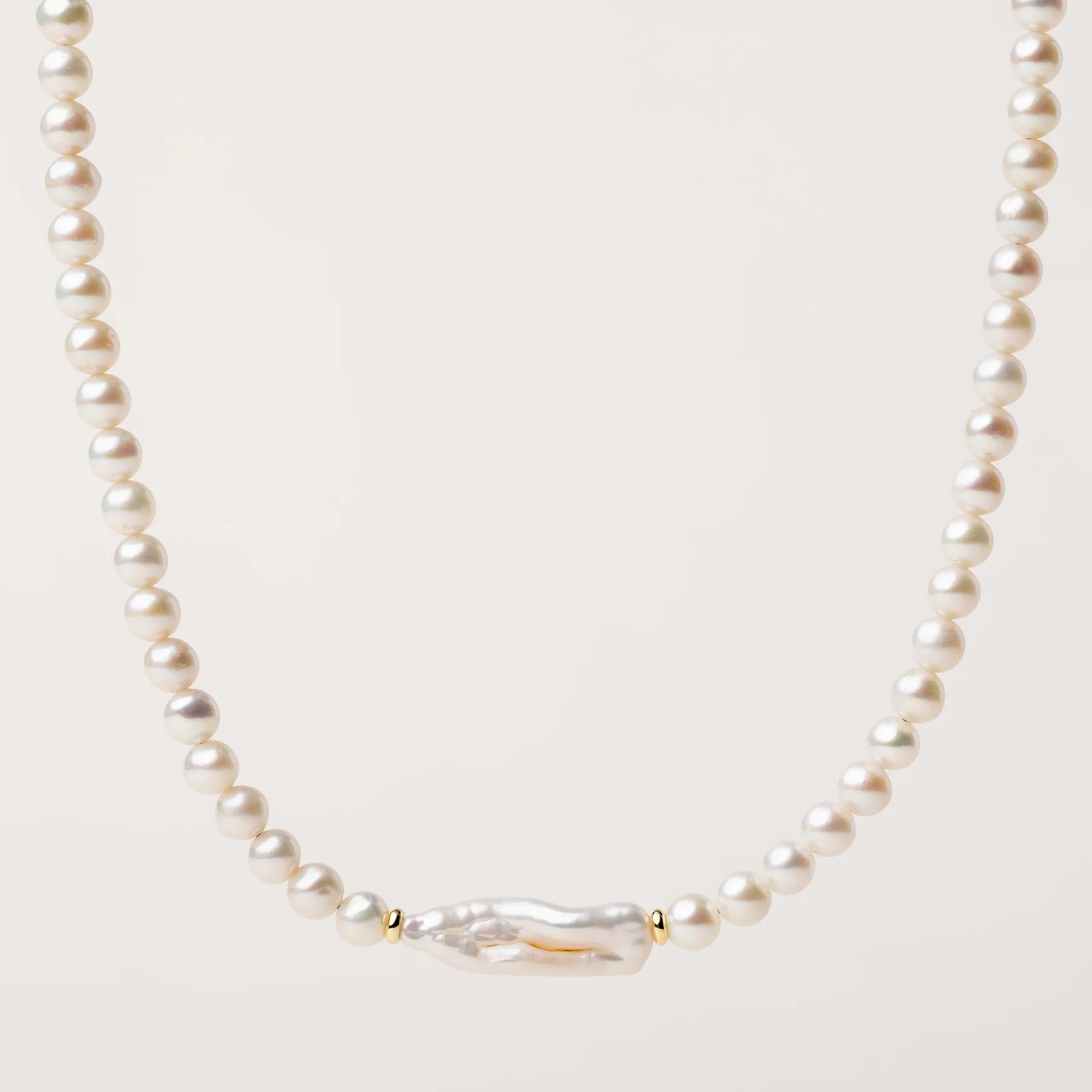 Collana perle e perla keshi centrale 40+