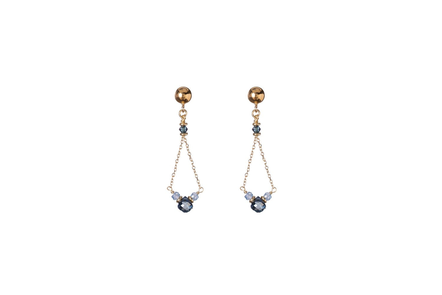Orecchini pendenti zircone blu