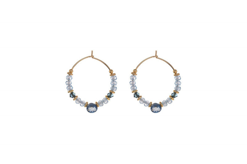 Orecchini cerchio zircone blu