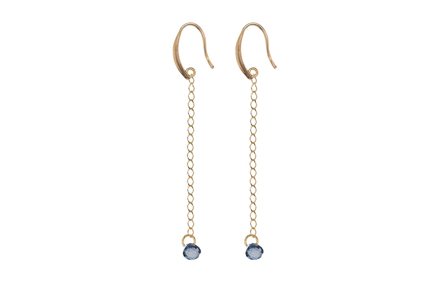 Orecchini amo zircone blu pendente