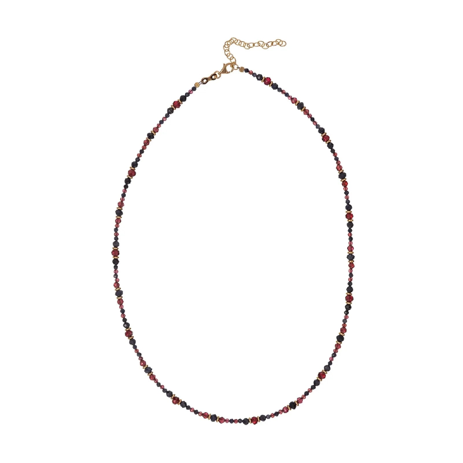 Collana granato e zaffiro 40+4CM