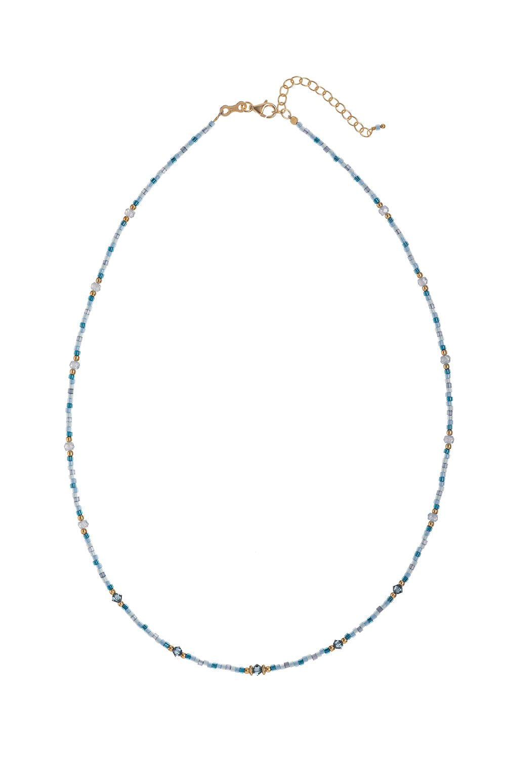 Collana miyuki e cristalli 40+4CM