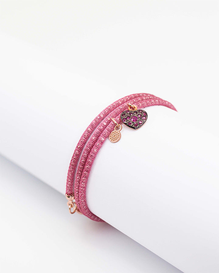 Bracciale con Pendente Tondo Bianco ag 925 cm 19