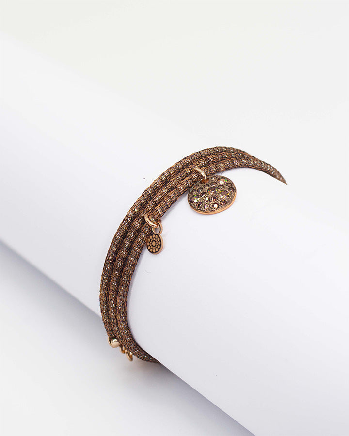Bracciale con Pendente Tondo Bianco ag 925 cm 19