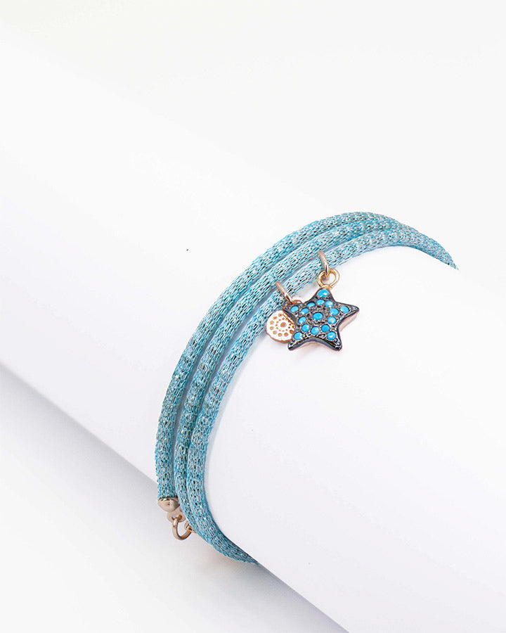 Bracciale con Pendente Tondo Bianco ag 925 cm 19