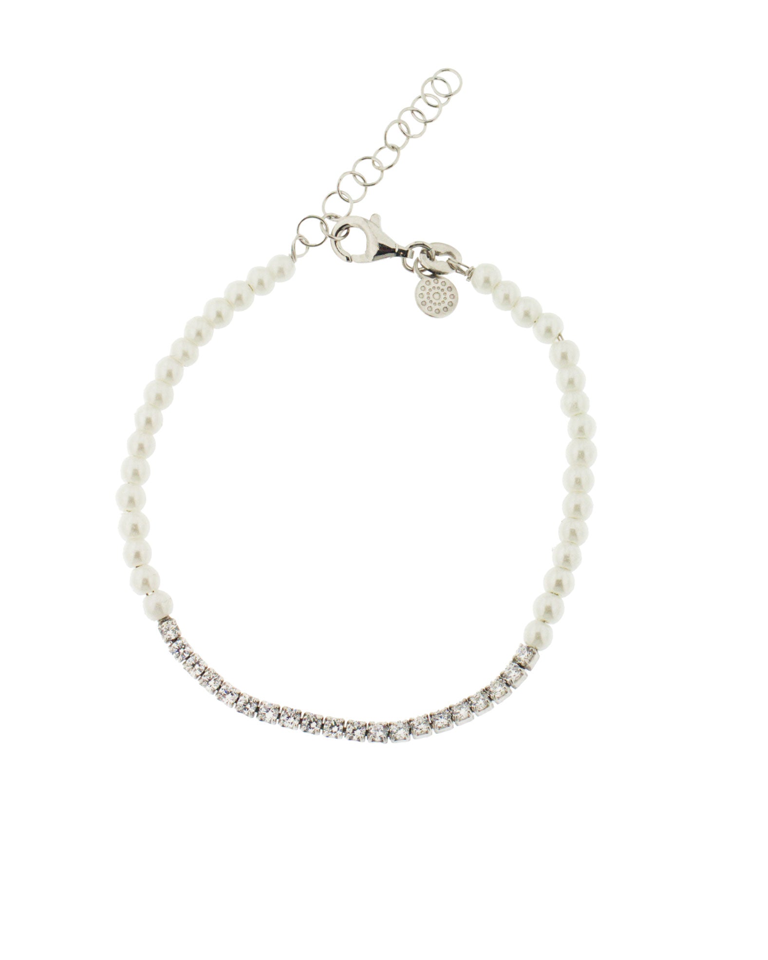 Bracciale con Pendente Cuore Rosso ag925 rosè cm 19