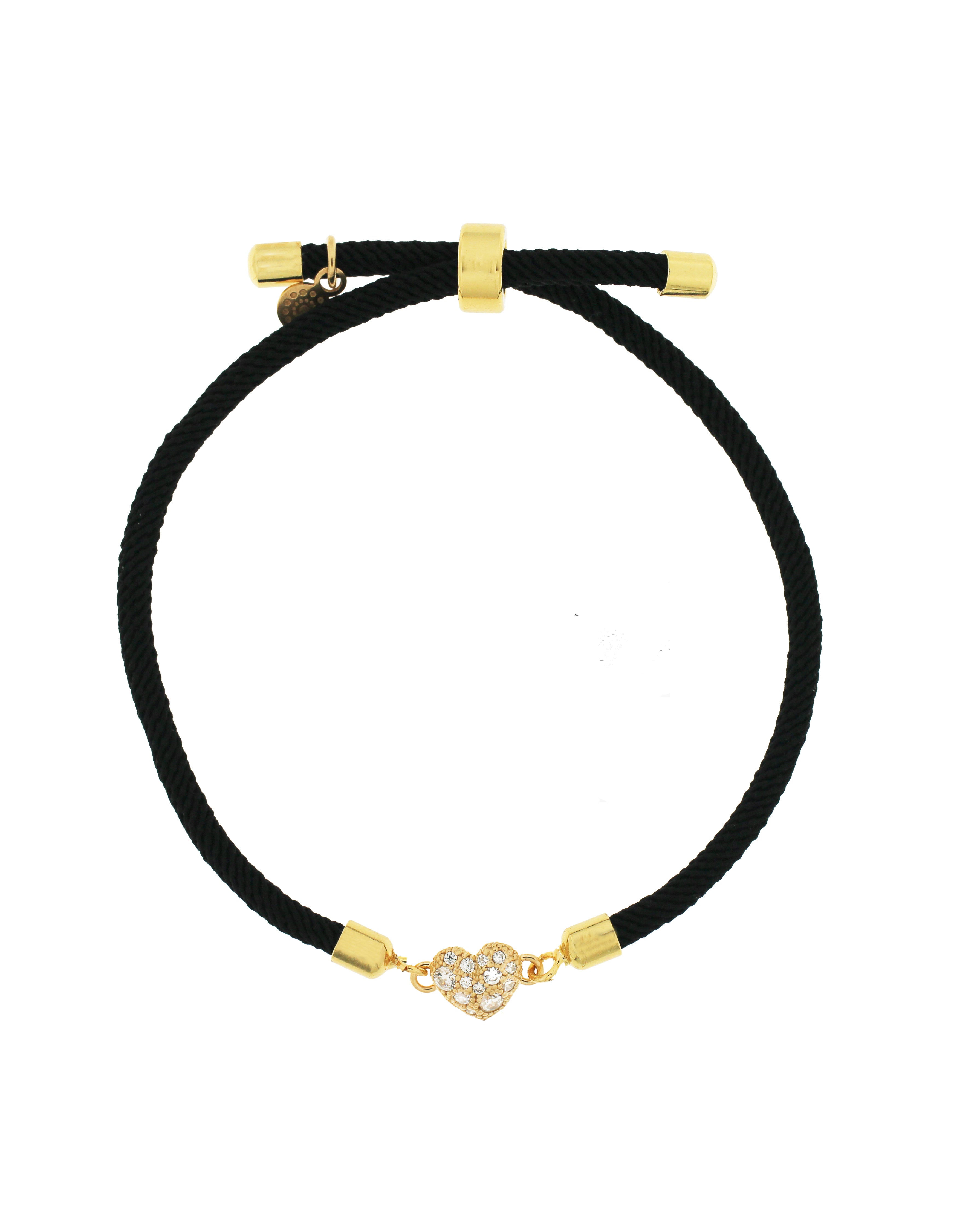 Bracciale EveryDay Cuore Nero Metallo e ag925dorato