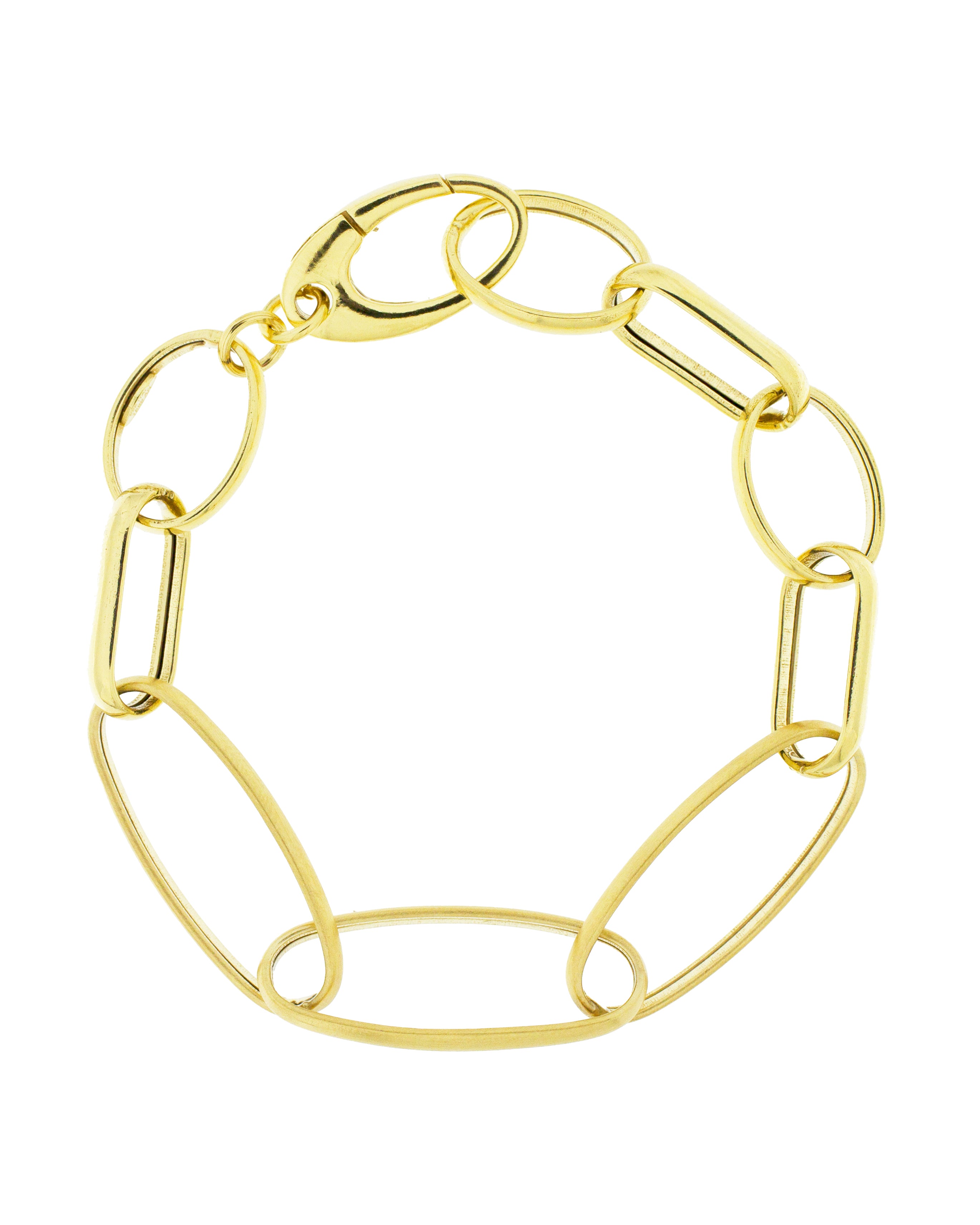 Bracciale Maglie Ovali Sabbiate ag925 dorato cm20