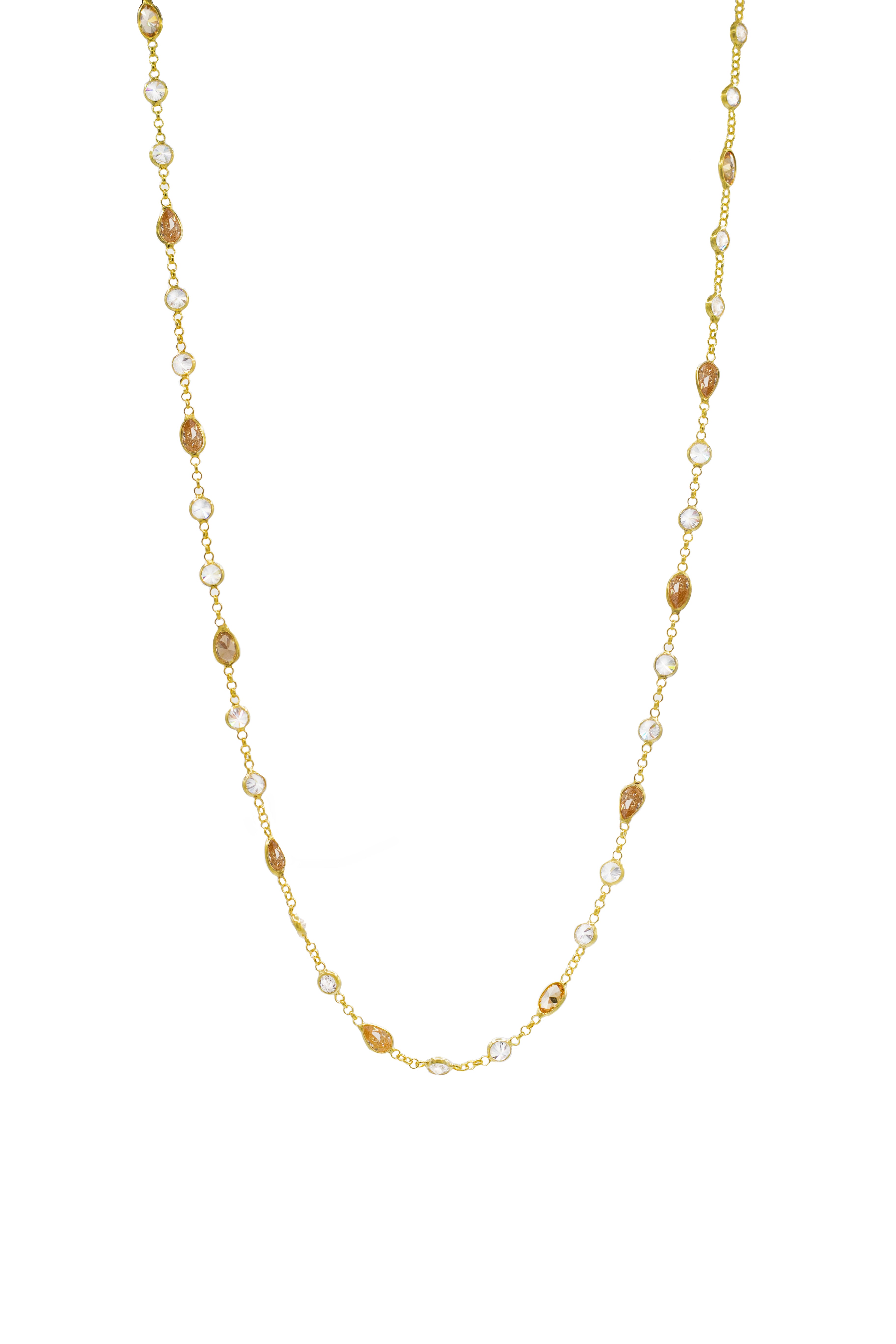 Collana Zirconi Bianchi Ag925 rosè cm 45