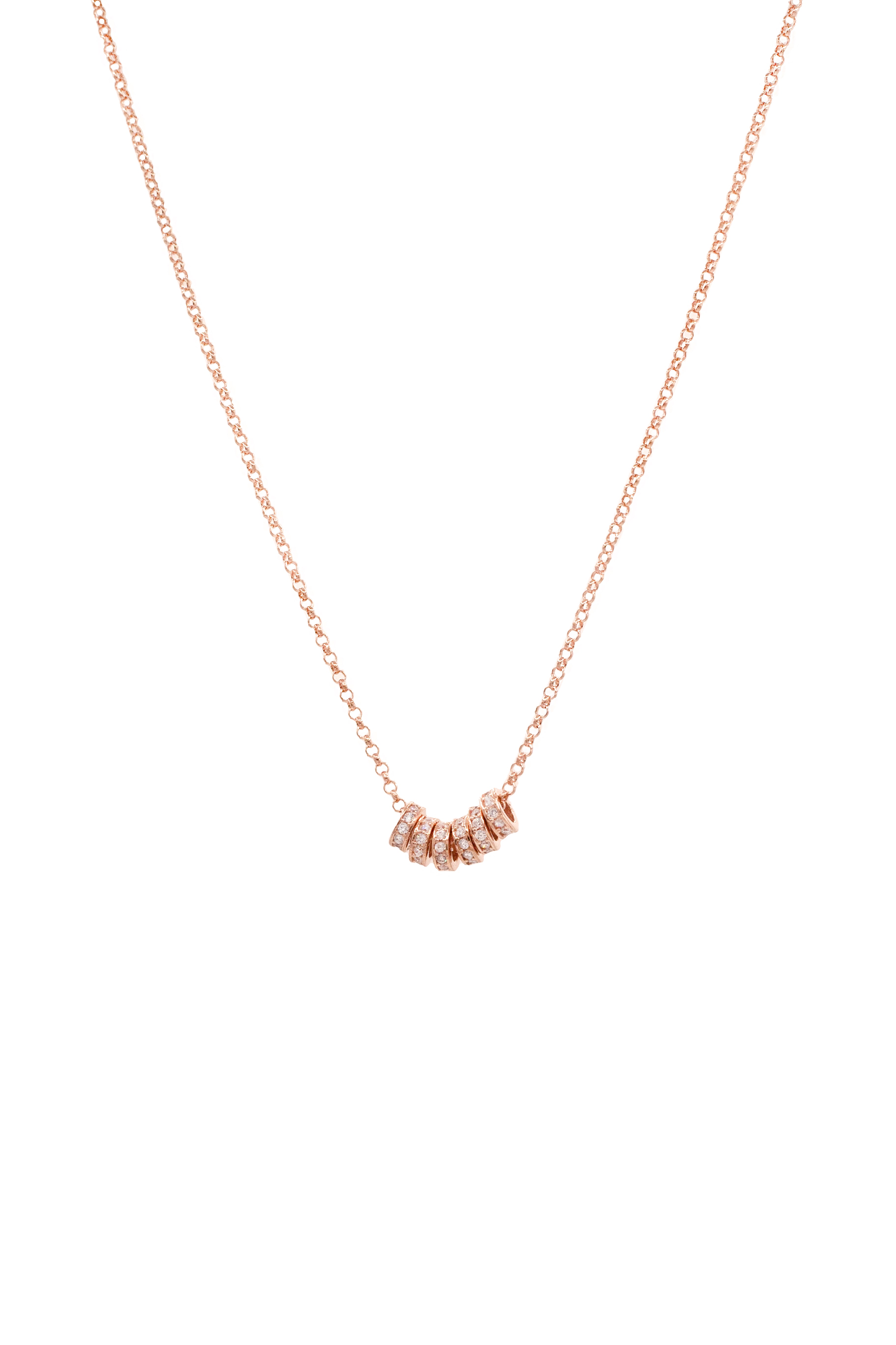 Collana Zirconi Bianchi Ag925 rosè cm 45