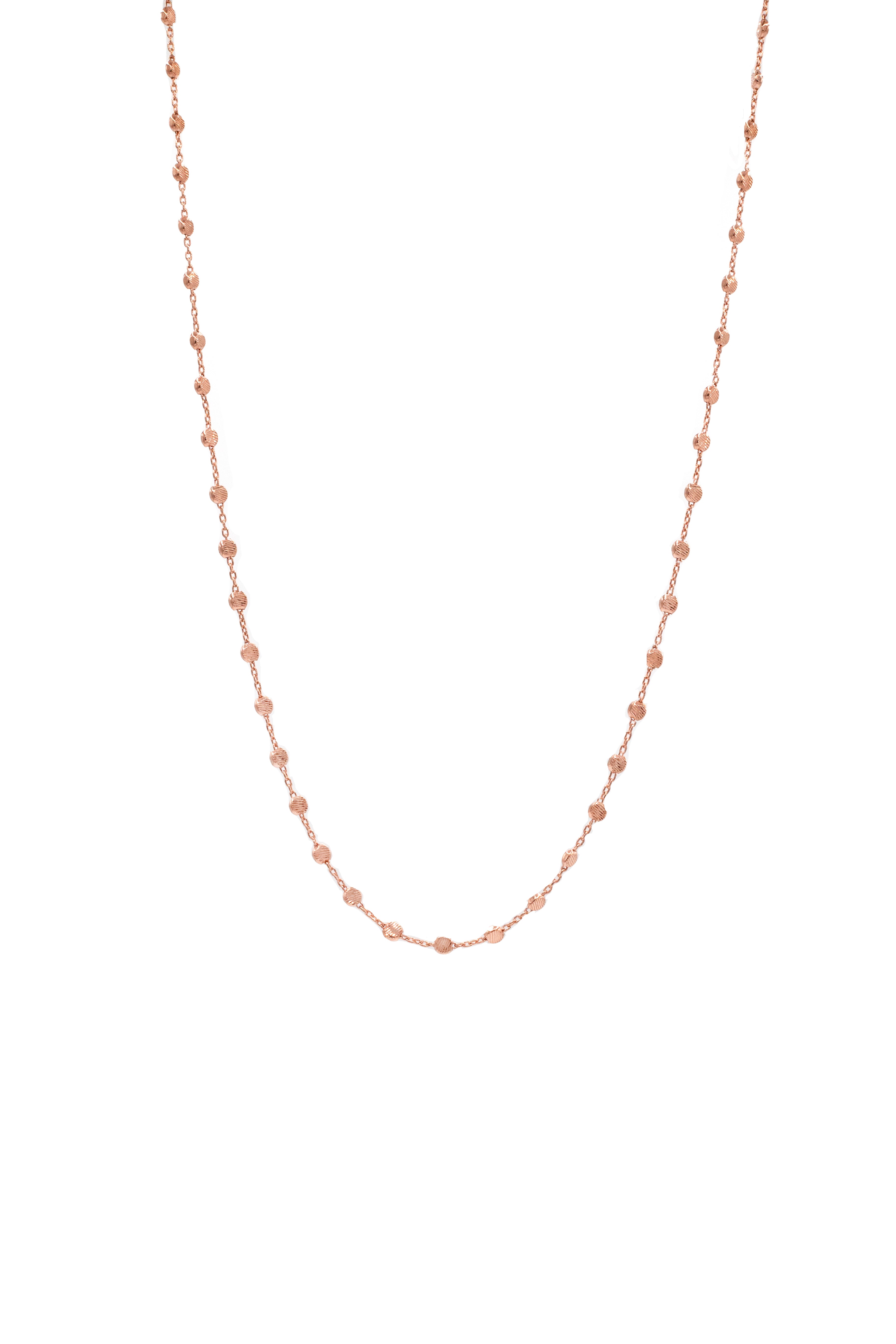 Collana Dischetti Diamantati ag925 rosè cm 40