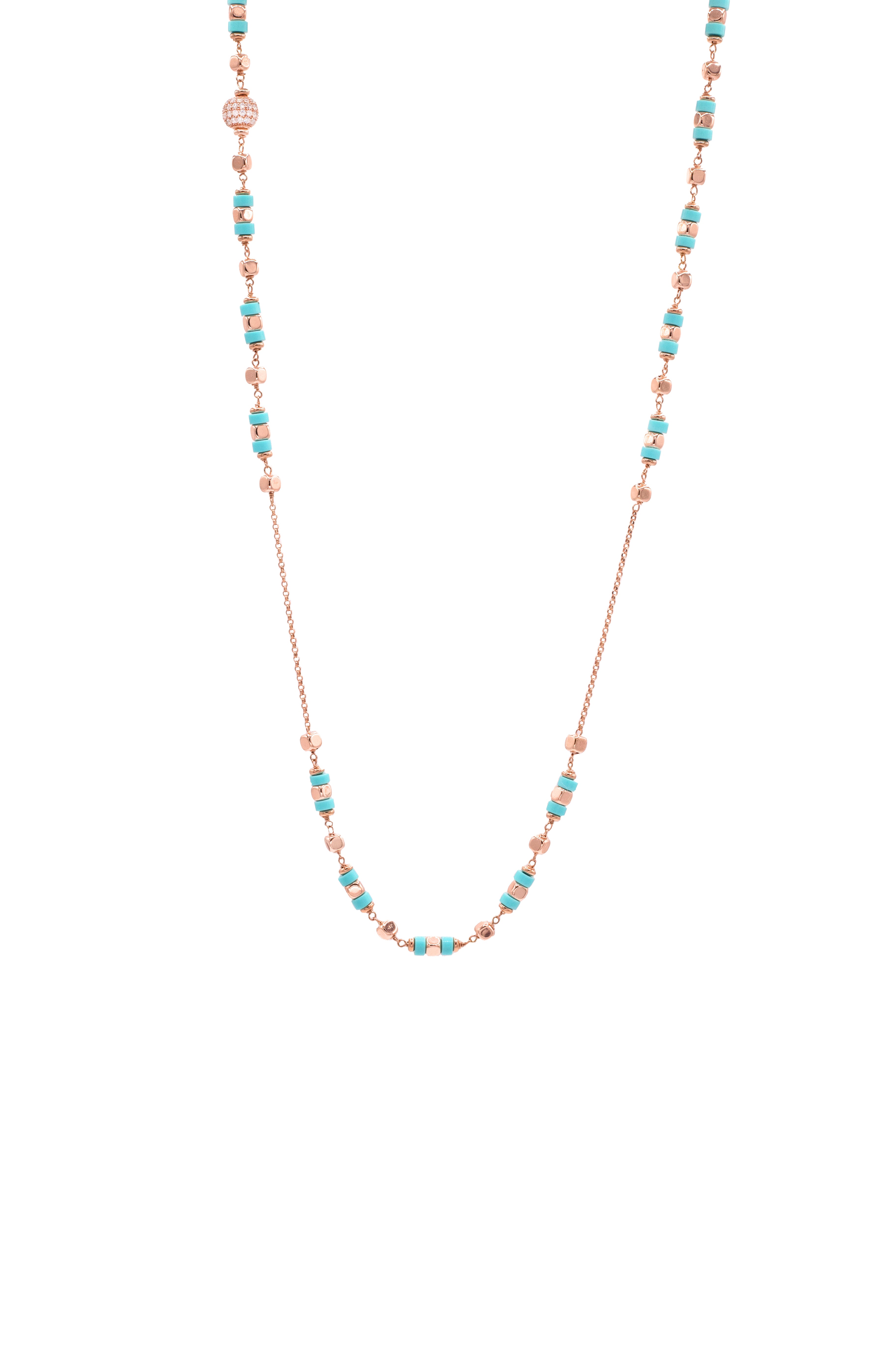 Collana Zirconi Bianchi Ag925 rosè cm 45