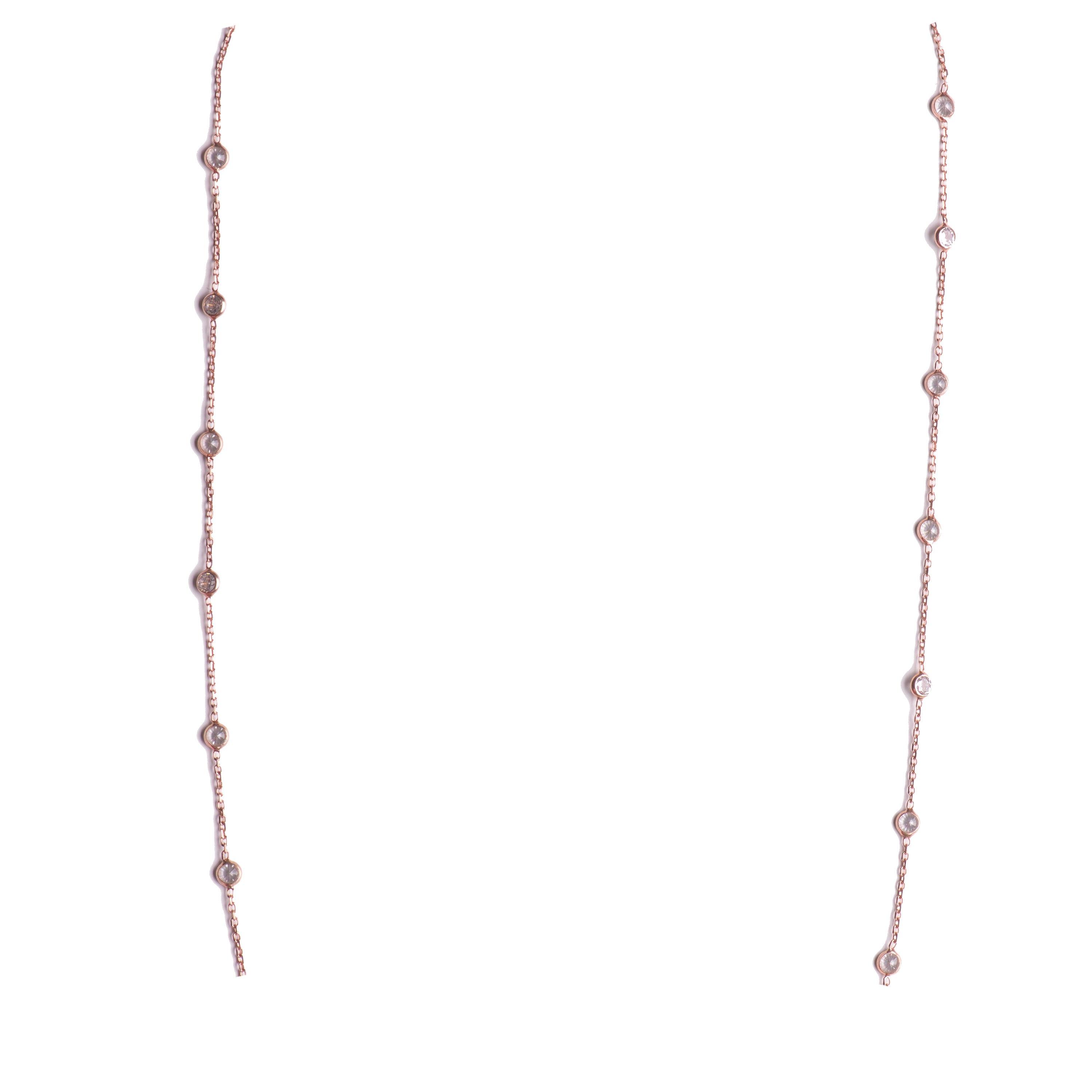 Collana Zirconi Bianchi Ag925 rosè cm 45