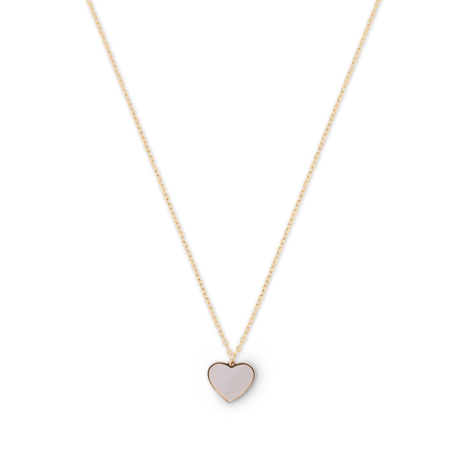 KFD 20 MENO TRAFILATA + ANELLO A MOLLA CM 42 CON 1° ANELLO A CM 40 MOP PIETRA BIANCO CUORE MOBILE