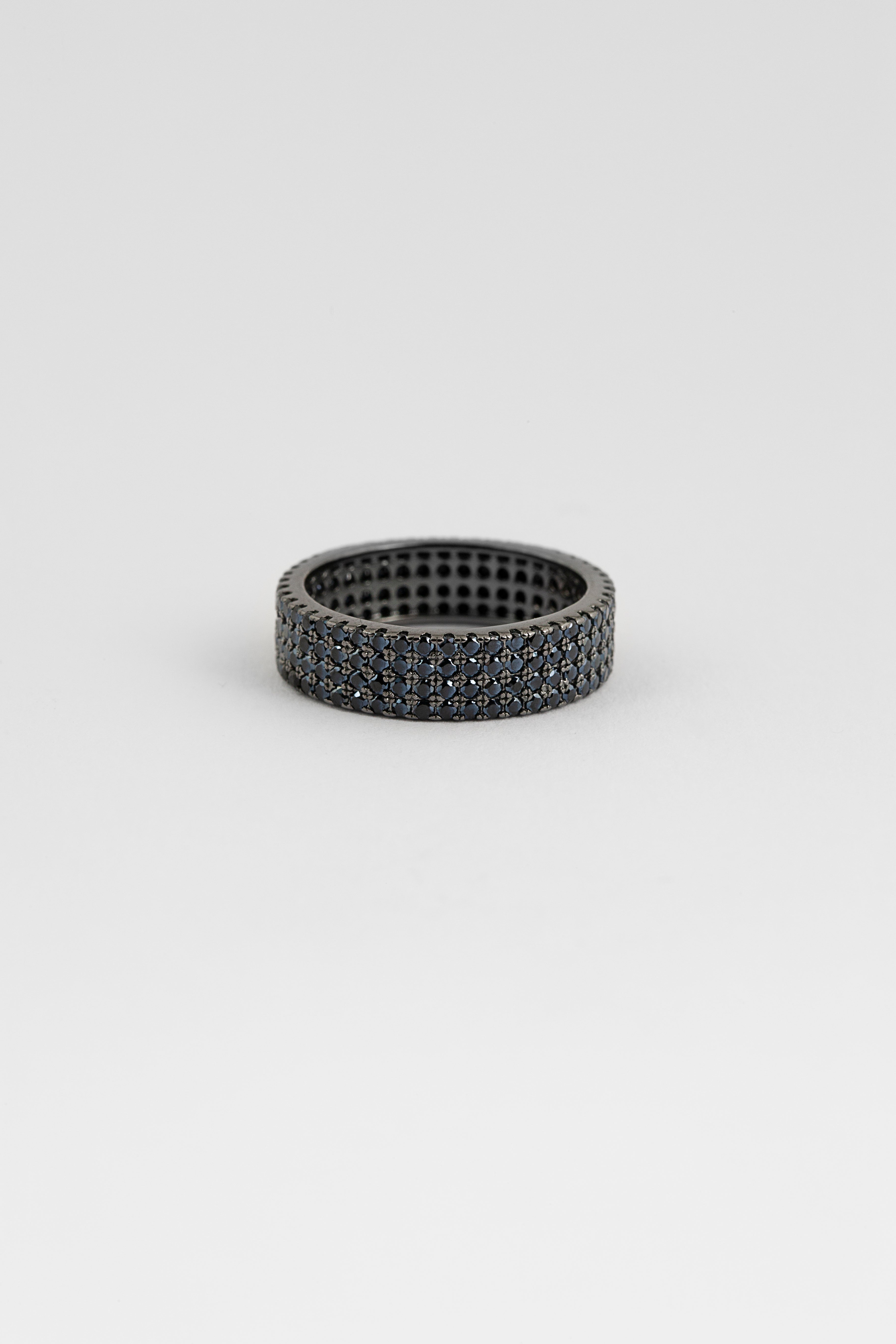 FASCIA H6 CON ZIRCONIA CUBICA NERA / GALVANICA ROD