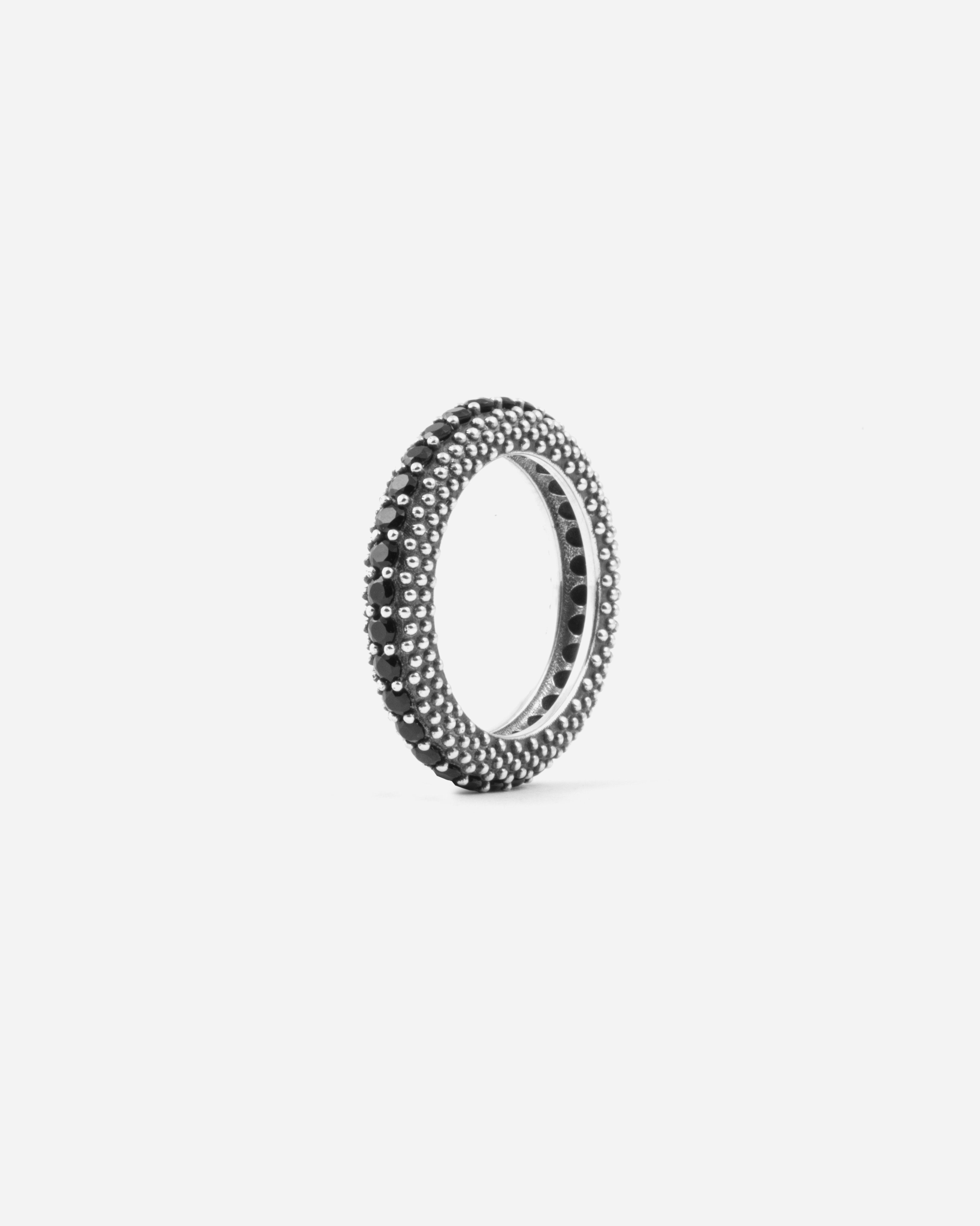FEDINA PUNTINATA ZIRCONI NERI 2 MM / ARGENTO BRUNI