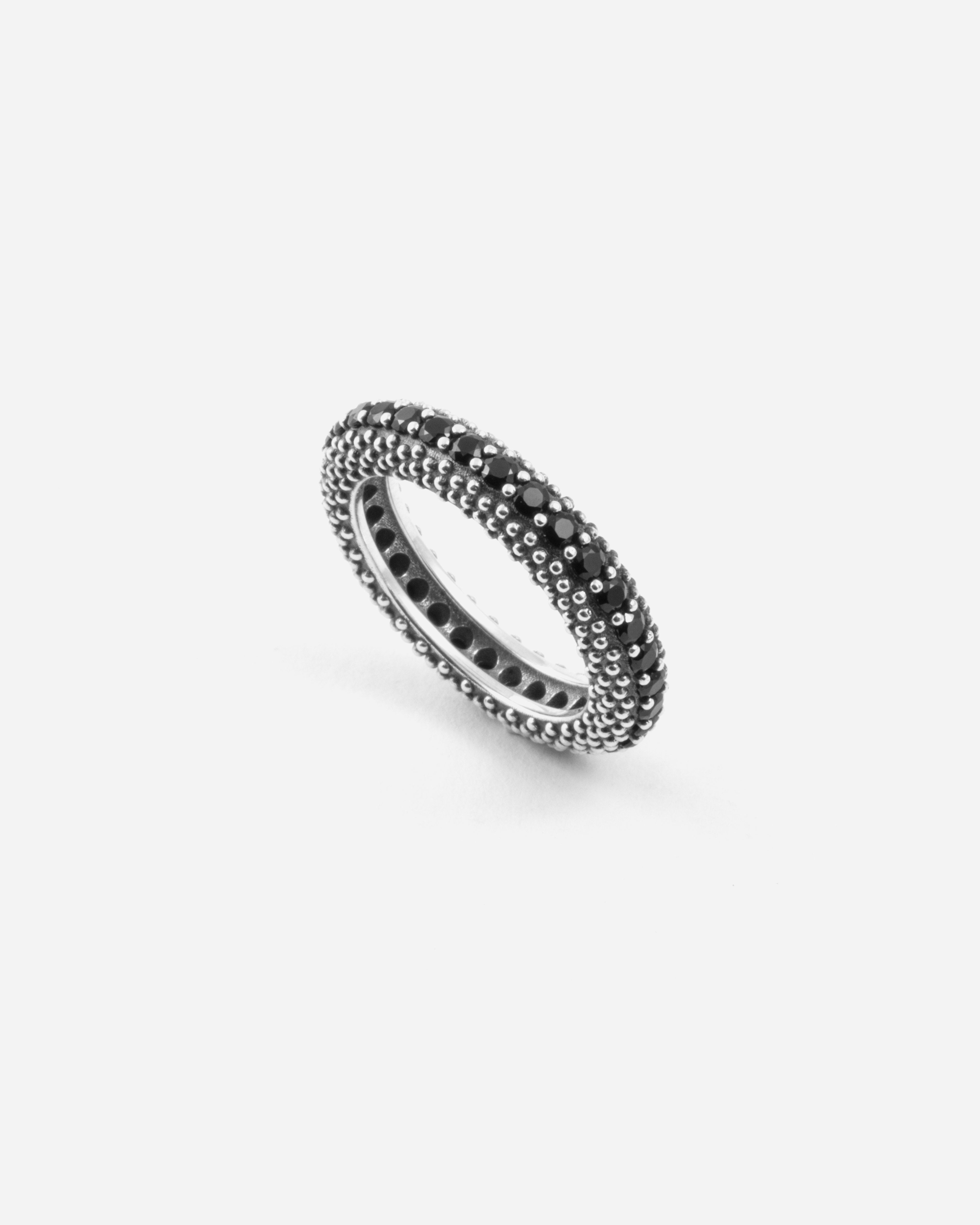 FEDINA PUNTINATA ZIRCONI NERI 2 MM / ARGENTO BRUNI