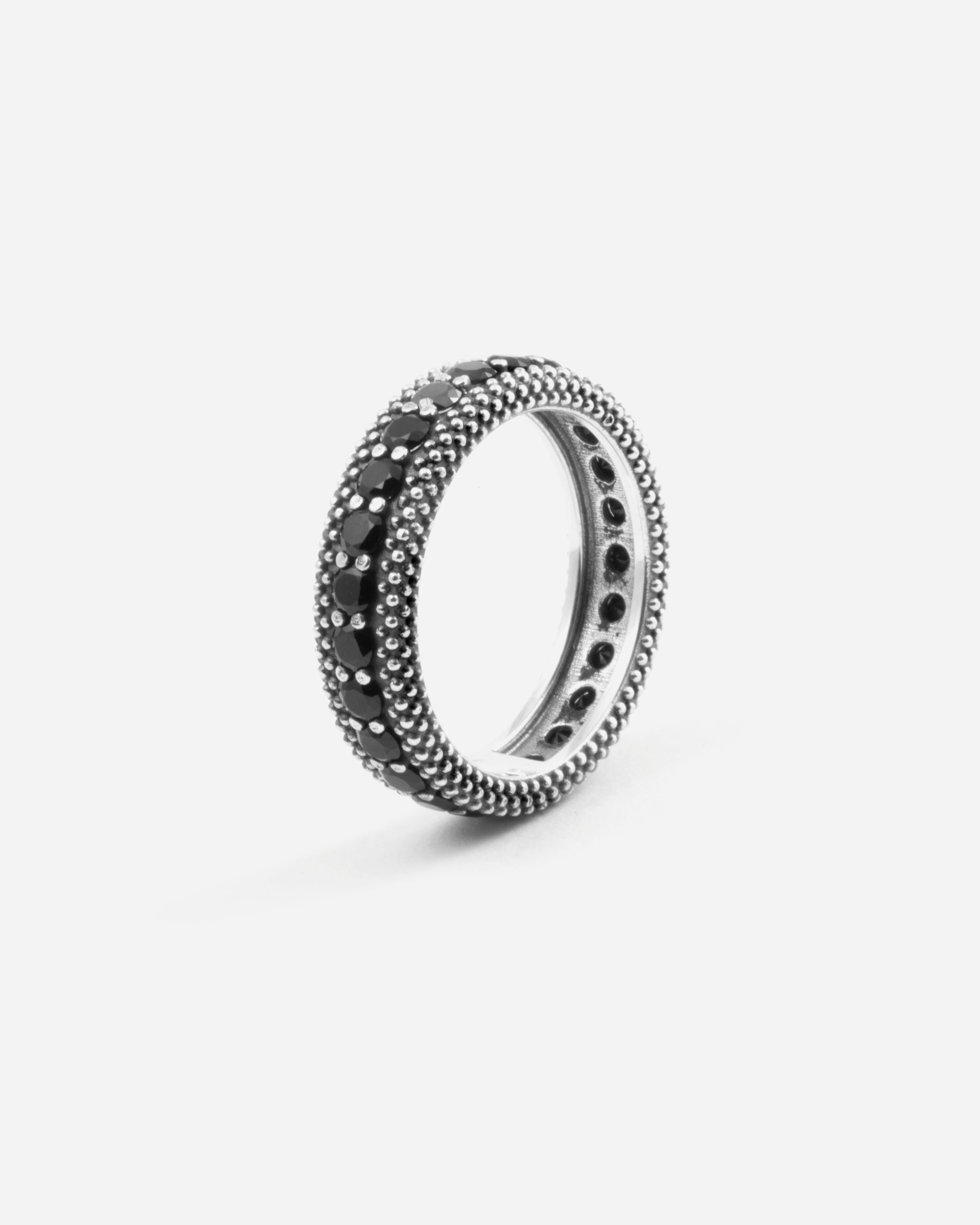 FASCIA PUNTINATA ZIRCONI NERI 3 MM / ARGENTO BRUNI