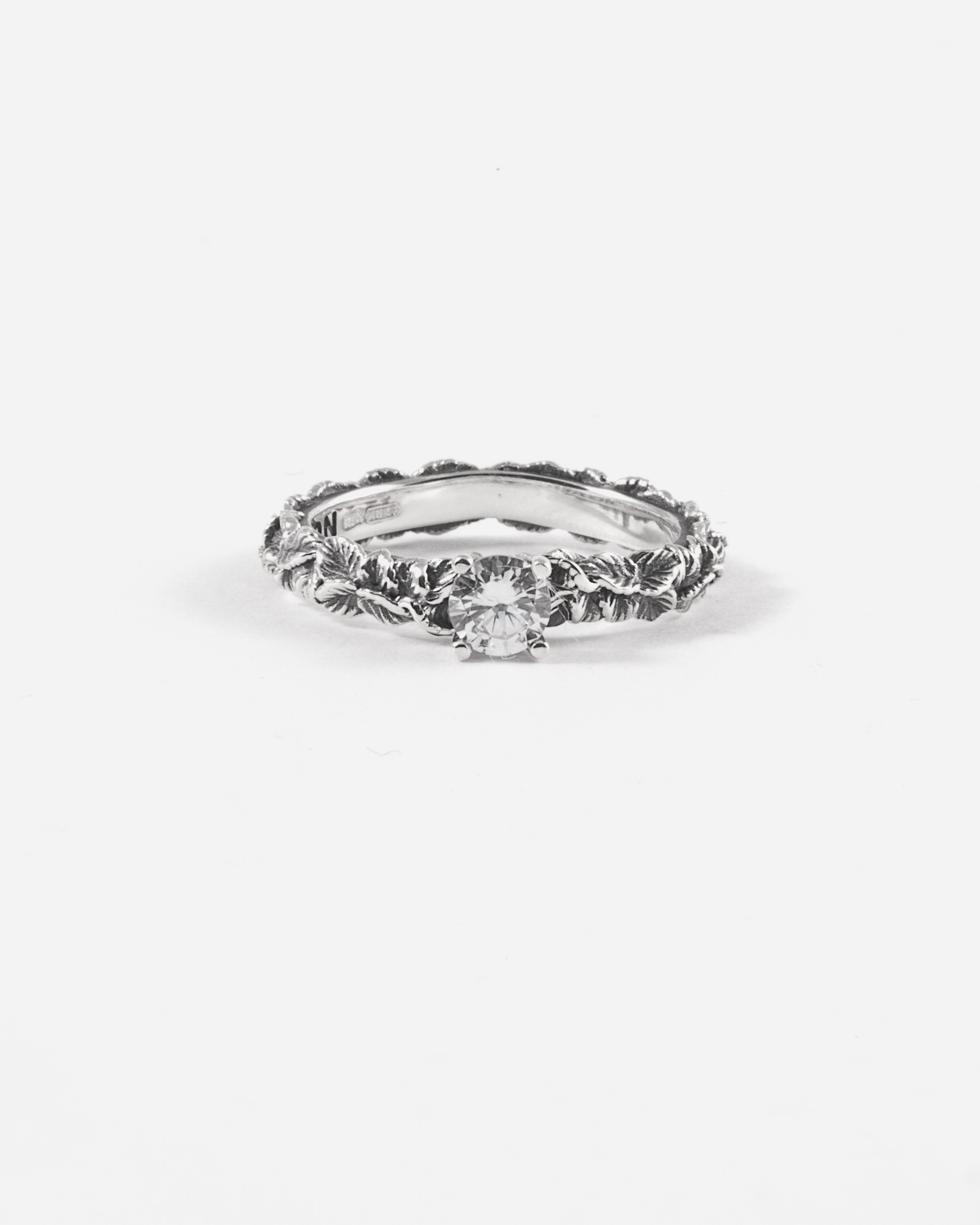 FEDINA FOGLIE SOLITARIO ZIRCONE BIANCO / ARGENTO B