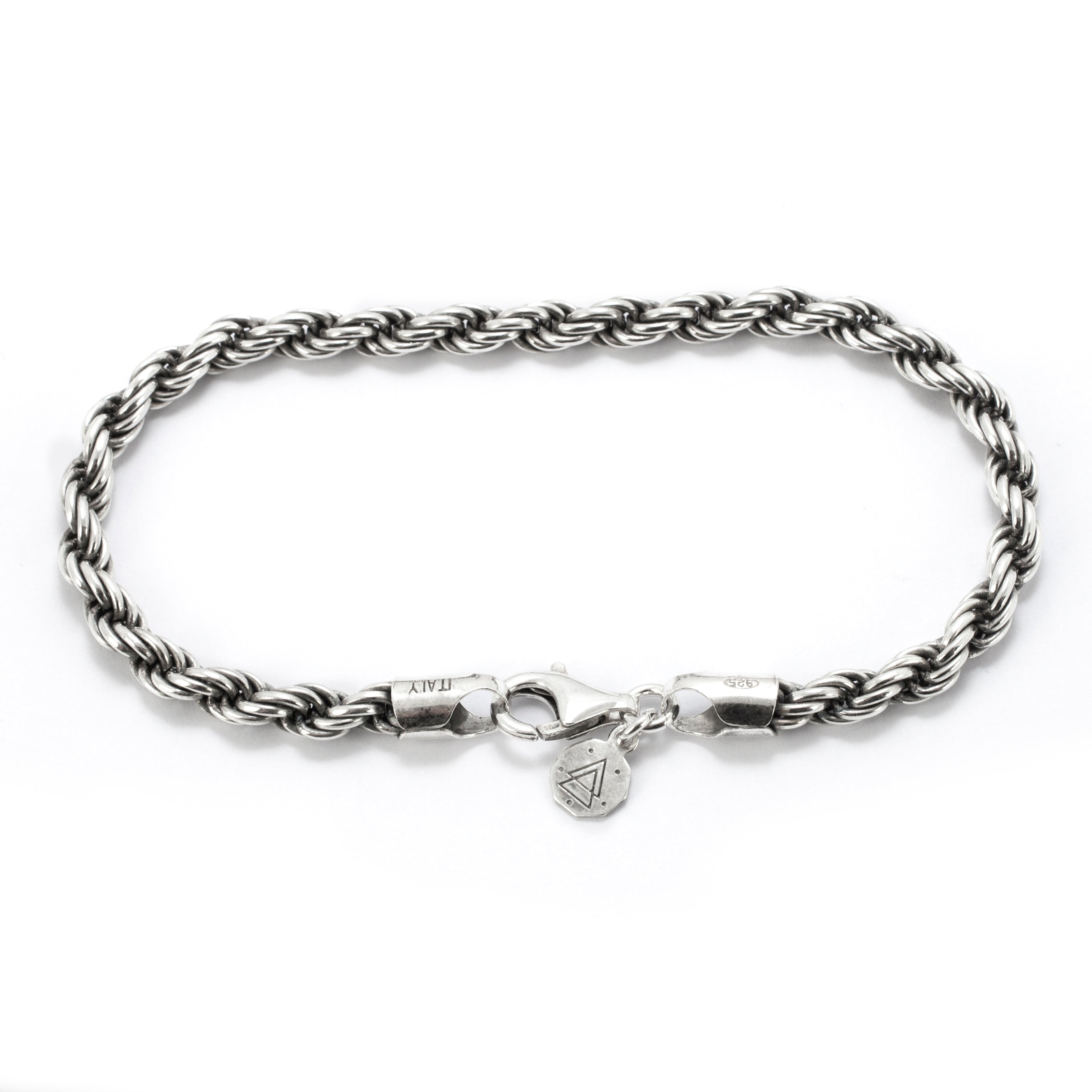 BRACCIALE CORDA 100 / ARGENTO BRUNITO LUCIDO