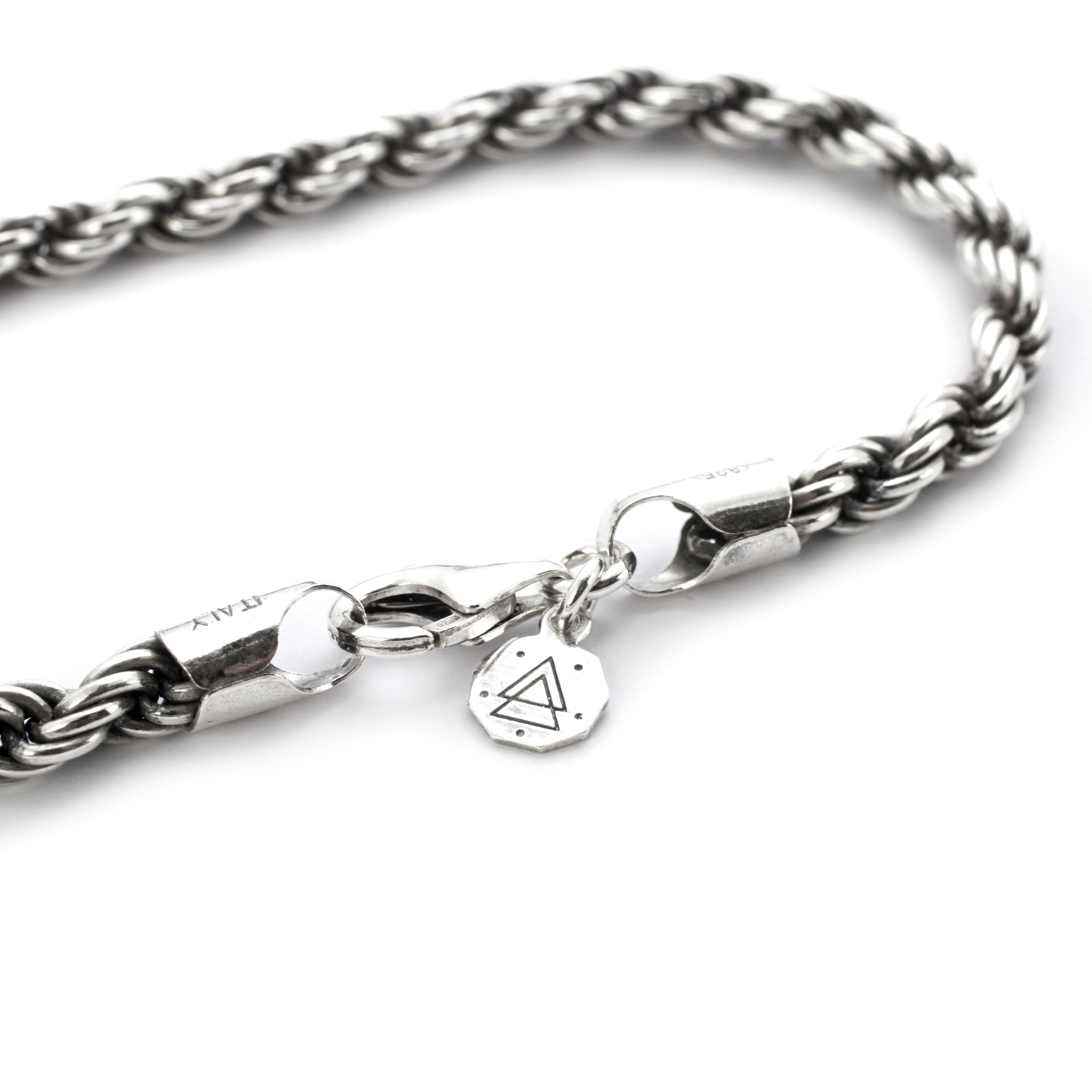 BRACCIALE CORDA 100 / ARGENTO BRUNITO LUCIDO