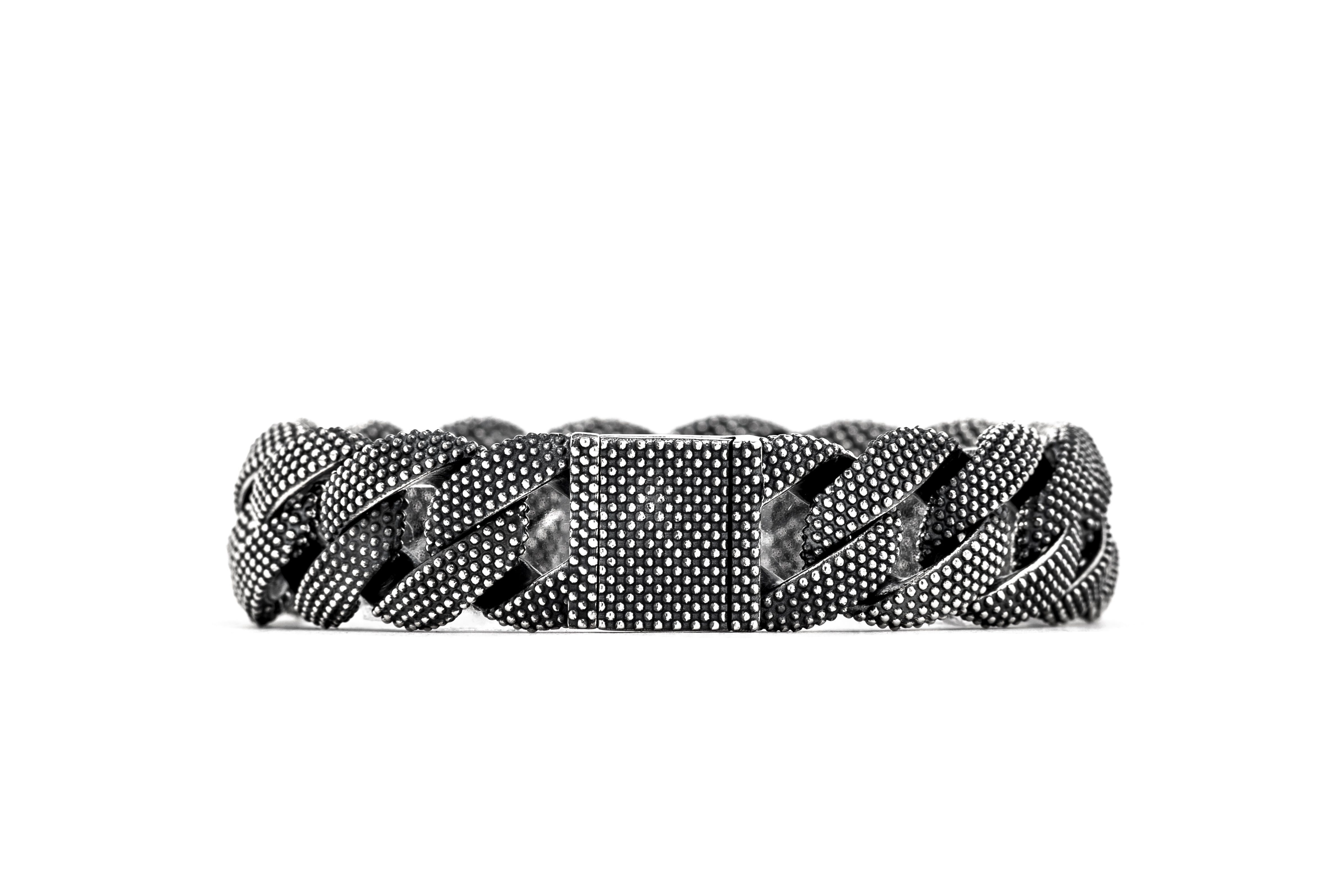BRACCIALE GRUMETTA PUNTINATA / ARGENTO BRUNITO LUC
