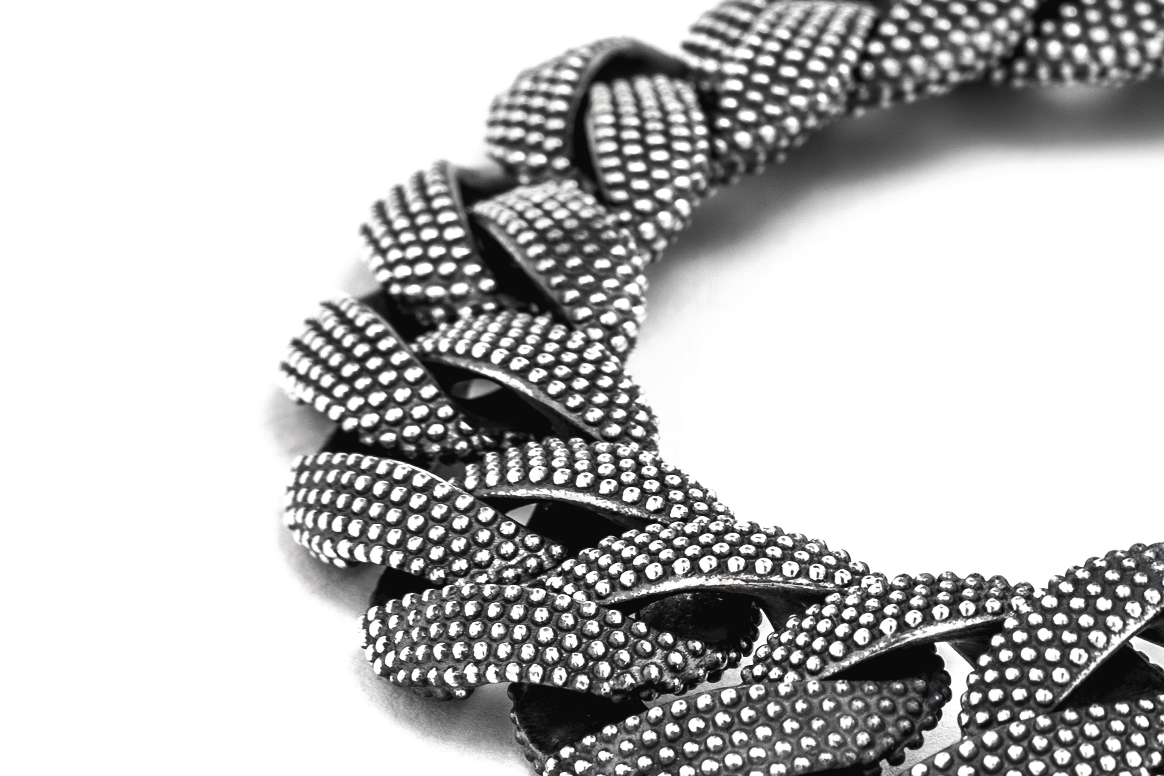 BRACCIALE GRUMETTA PUNTINATA / ARGENTO BRUNITO LUC
