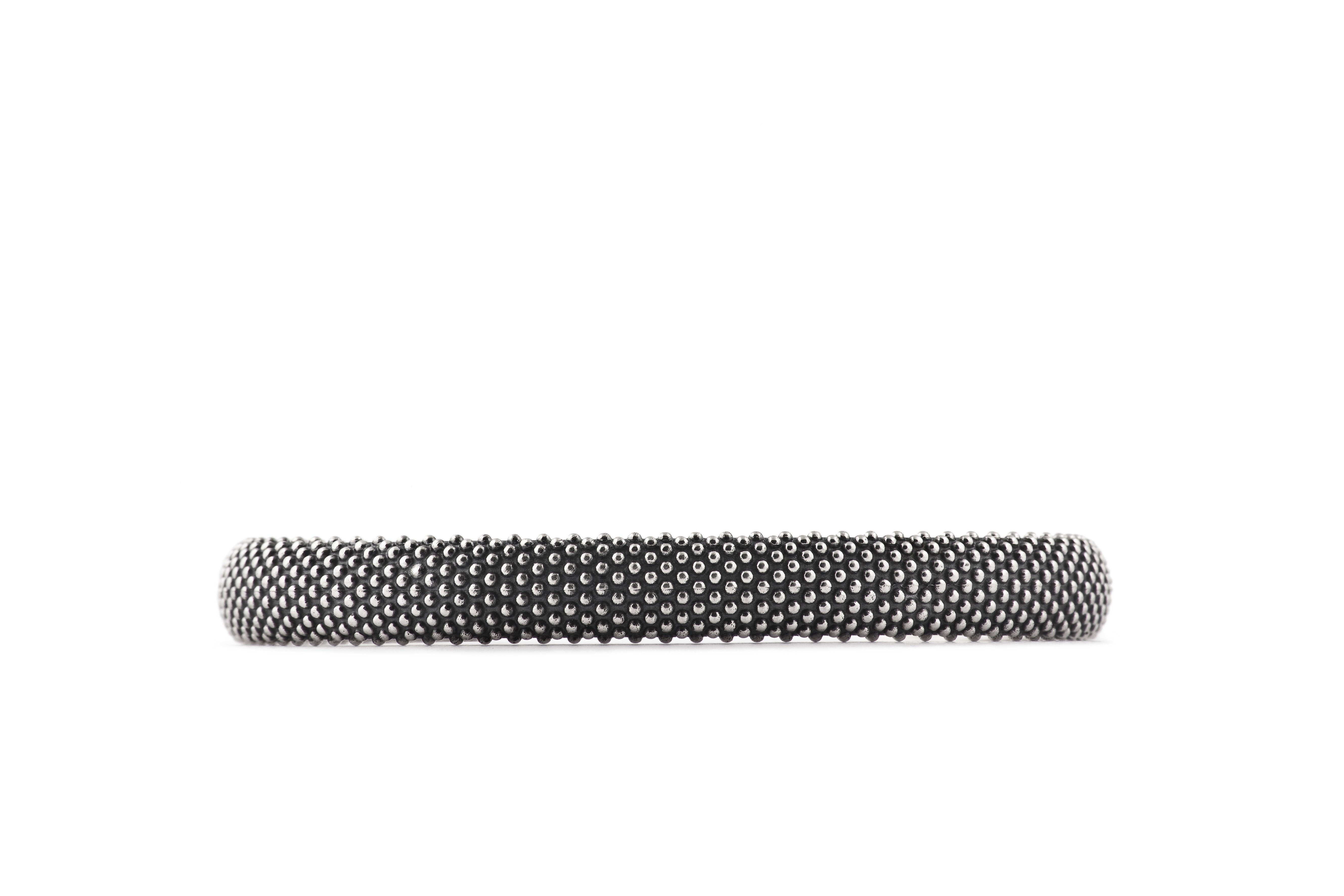 BRACCIALE RIGIDO PUNTINATO / ARGENTO BRUNITO LUCID